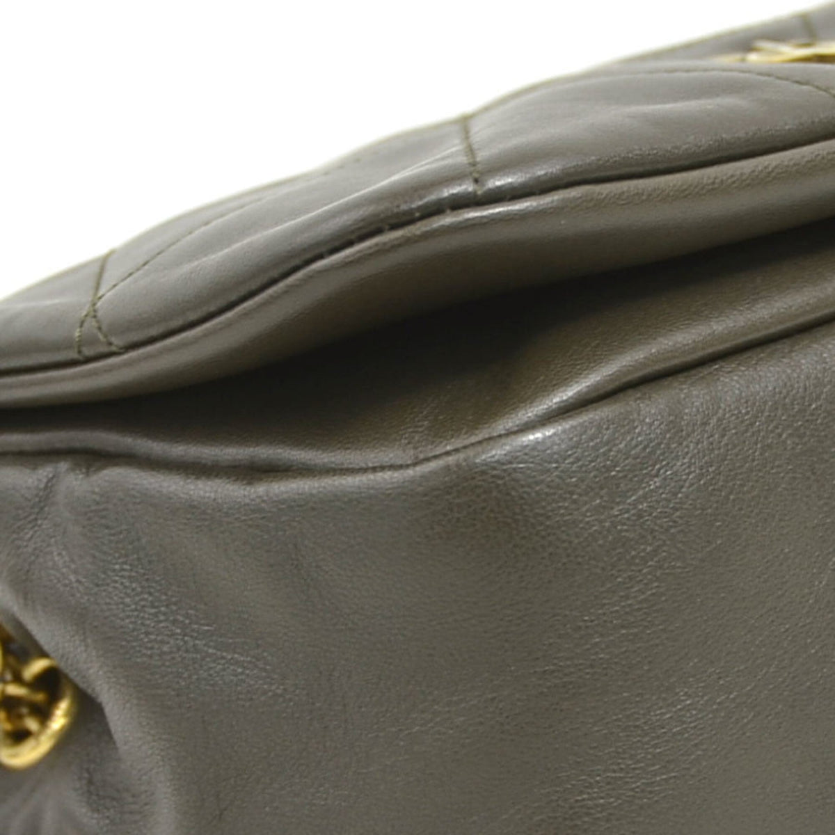 Saint Laurent Khaki Brown Leather Shoulder Bag (Pre-Owned)