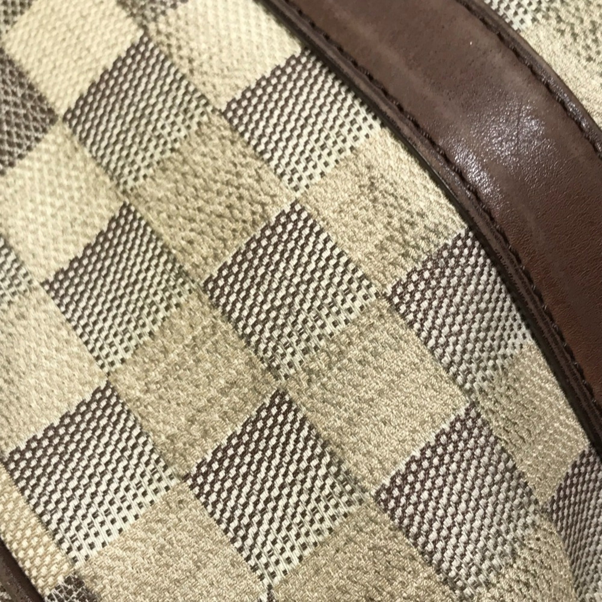 Louis Vuitton Brown White Canvas Shoulder Bag Tote Bag (Pre-Owned)