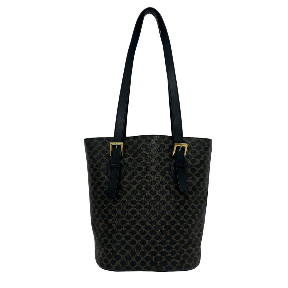 Celine Black Brown Leather Pvc Handbag Tote Bag (Pre-Owned)