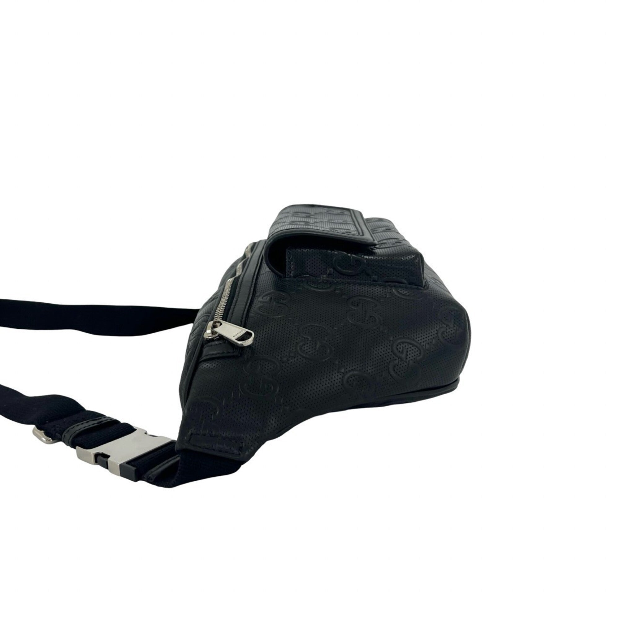 Gucci Black Leather Pouch Shoulder Bag Sling Bag (Pre-Owned)