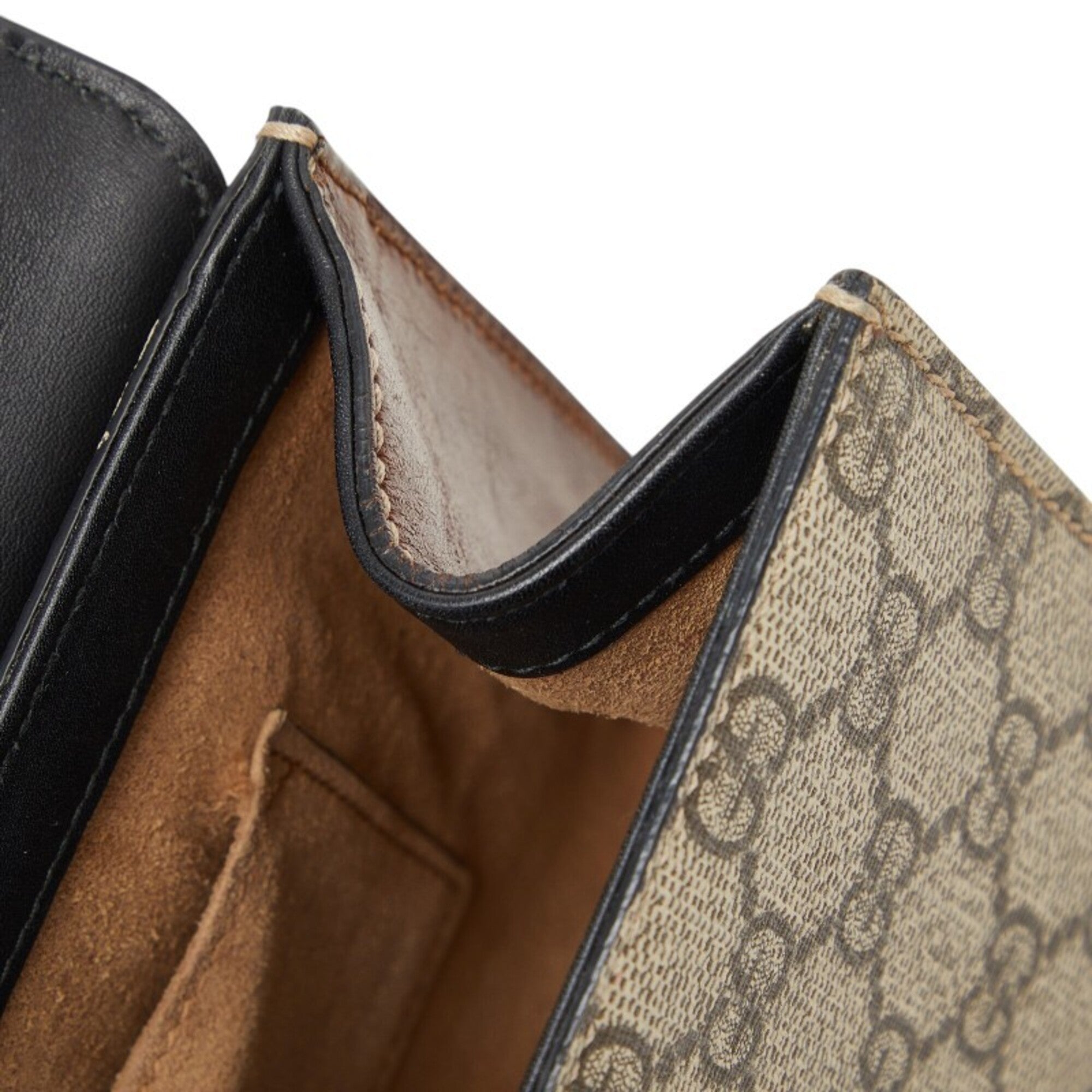 Gucci Black Brown Leather Shoulder Bag (Pre-Owned)