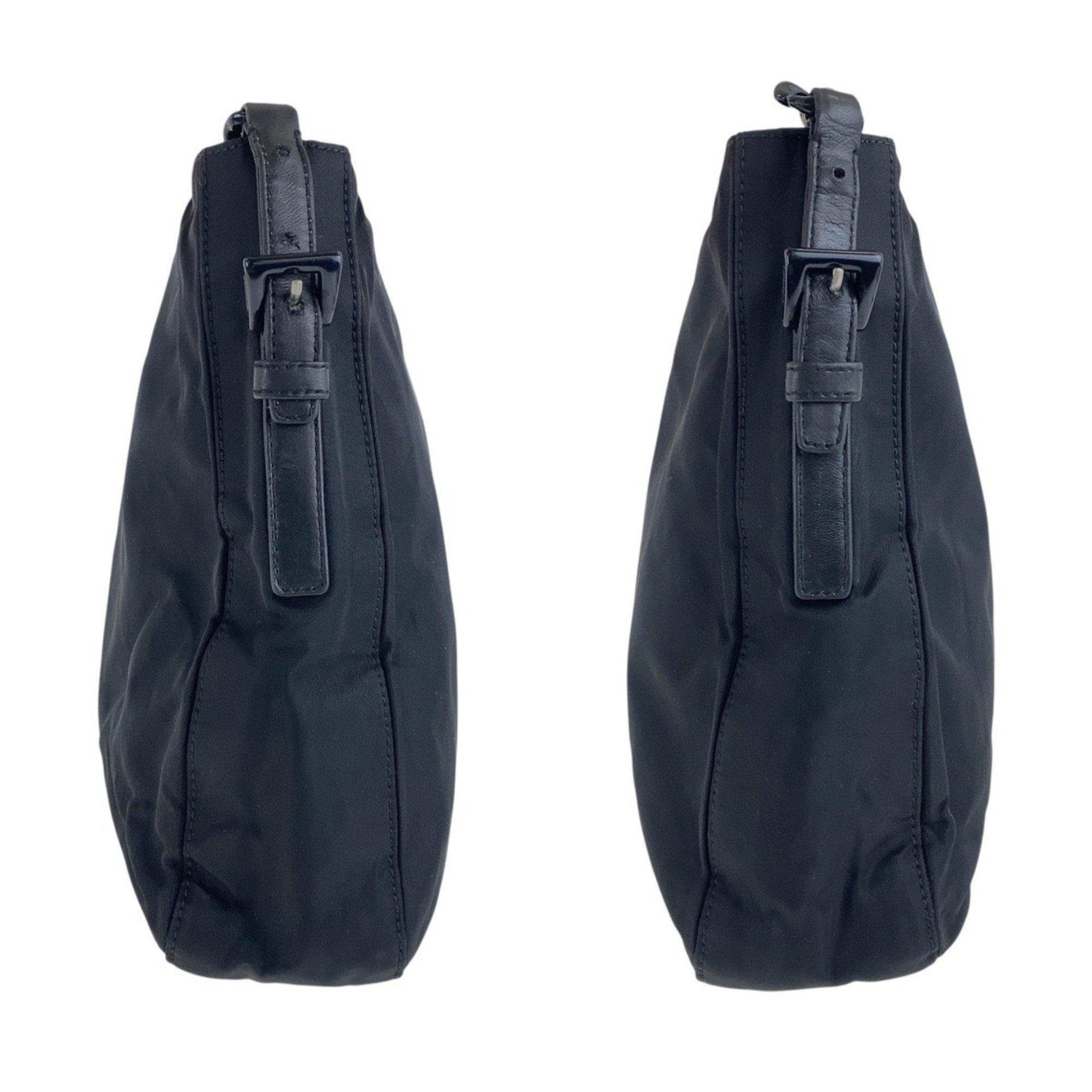 Prada Black Nylon Leather Plastic Shoulder Bag (Pre-Owned)