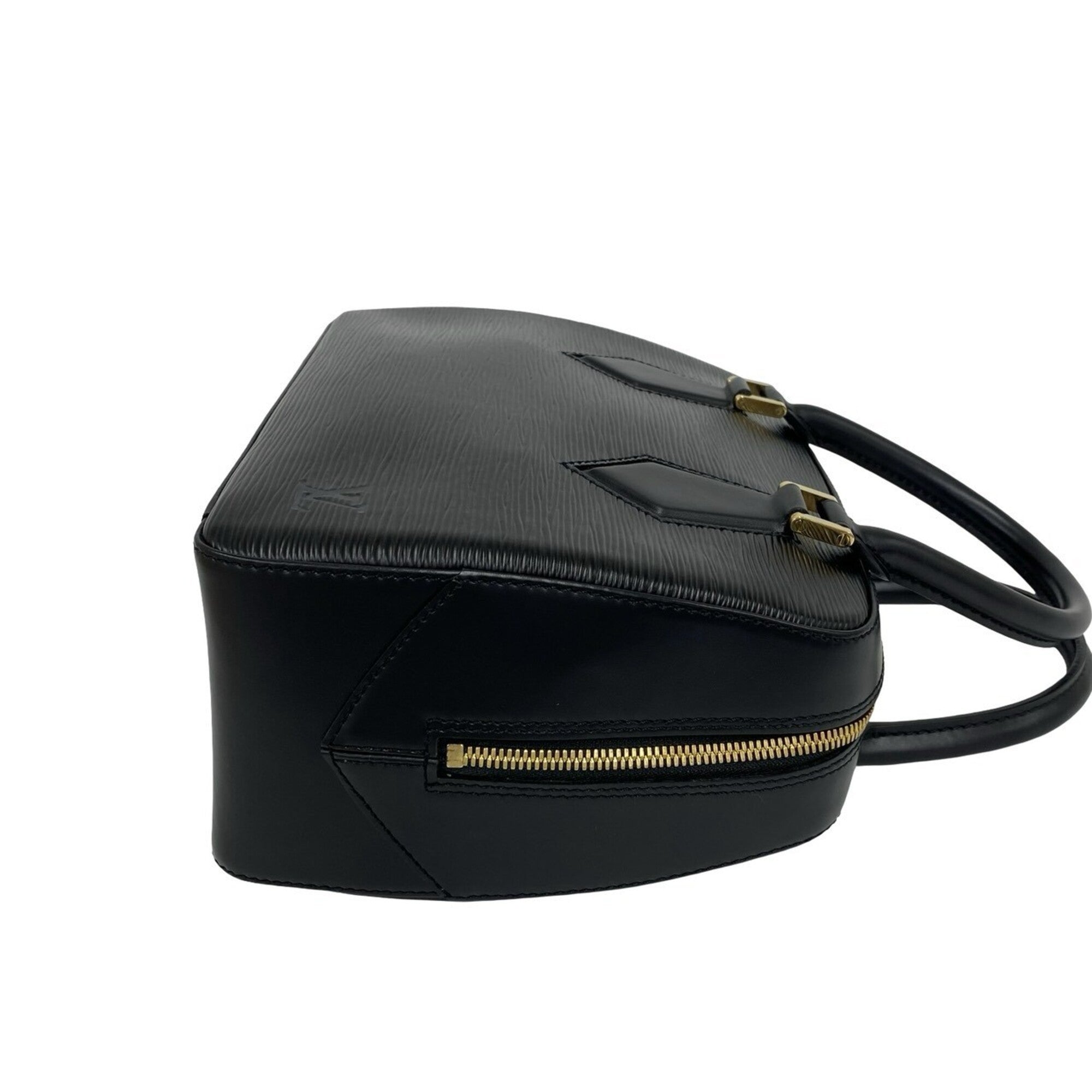 Louis Vuitton Black Leather Boston Bag Handbag (Pre-Owned)
