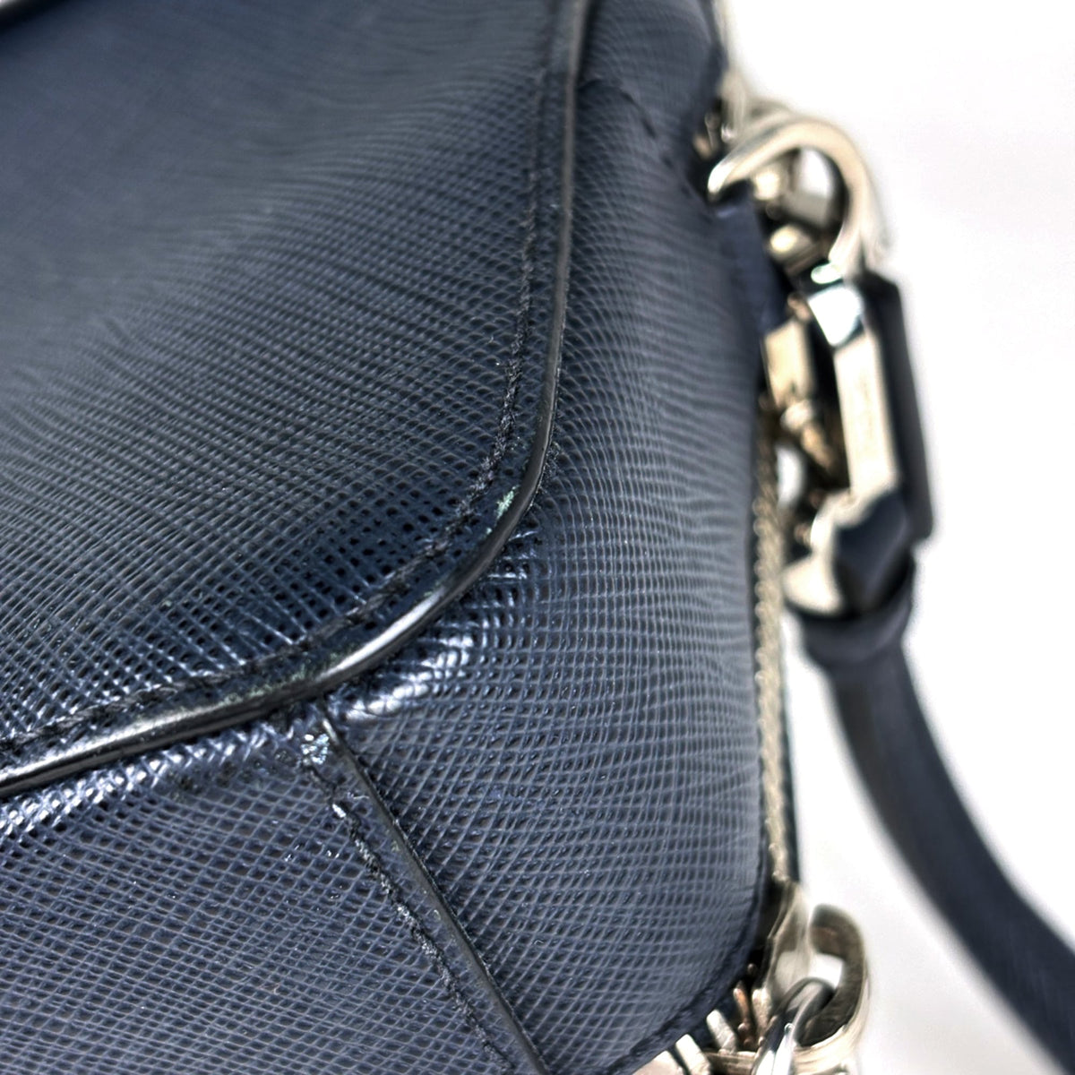 Prada Navy Leather Pochette (Pre-Owned)