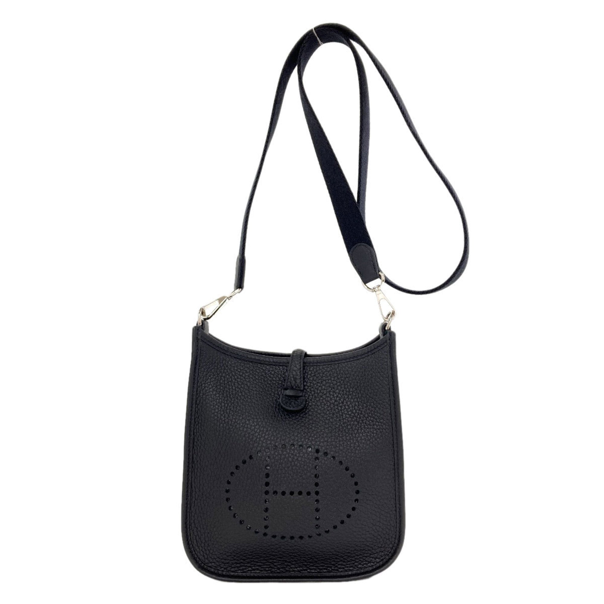Hermes Black Taurillon Clemence Leather Shoulder Bag (Pre-Owned)