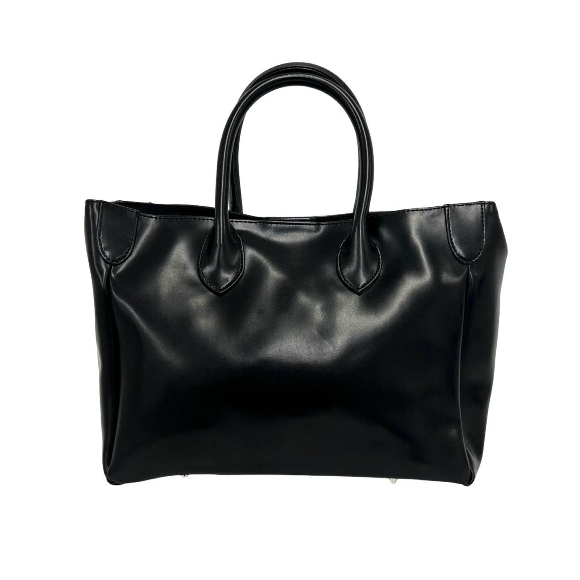 Yves Saint Laurent Black Leather Handbag Tote Bag (Pre-Owned)