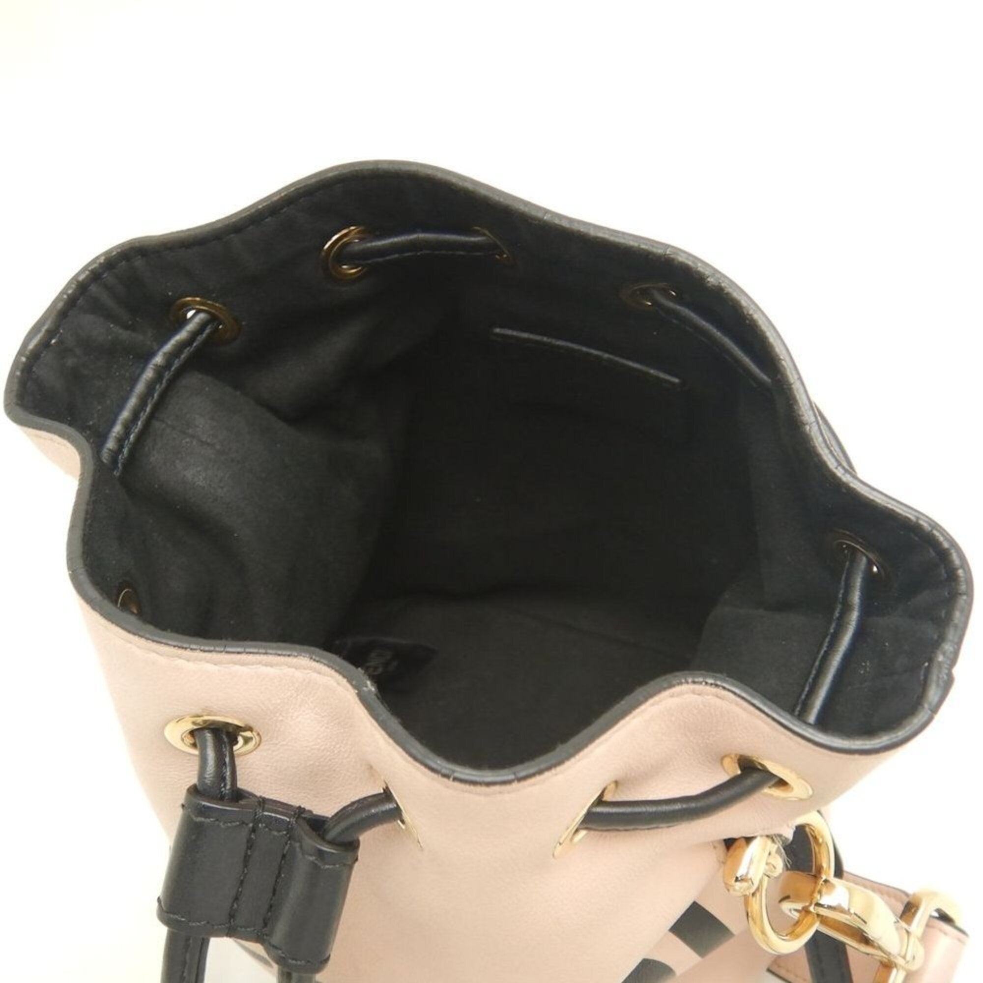 Fendi Black Pink Leather Shoulder Bag (Pre-Owned)