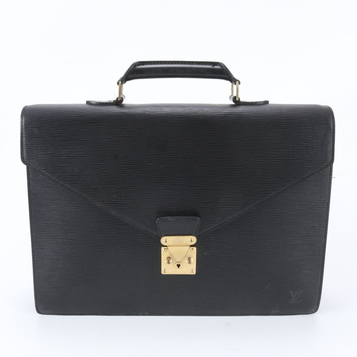 Louis Vuitton Noir Leather Tote Bag (Pre-Owned)
