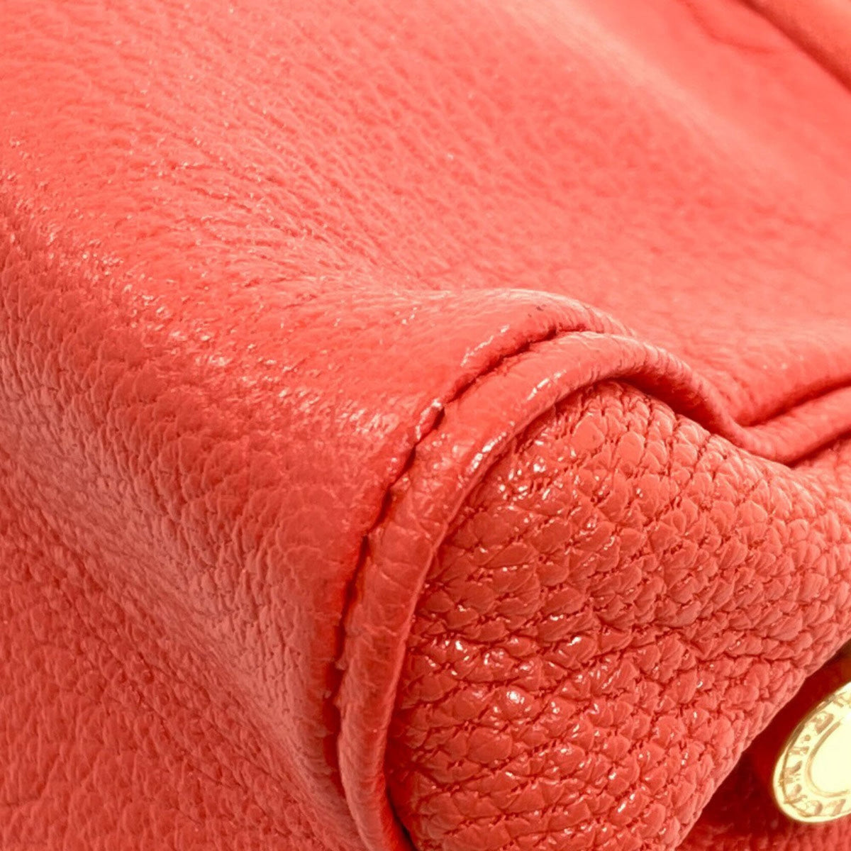 Bvlgari Red Color Leather Pouch Wash Bag (Pre-Owned)