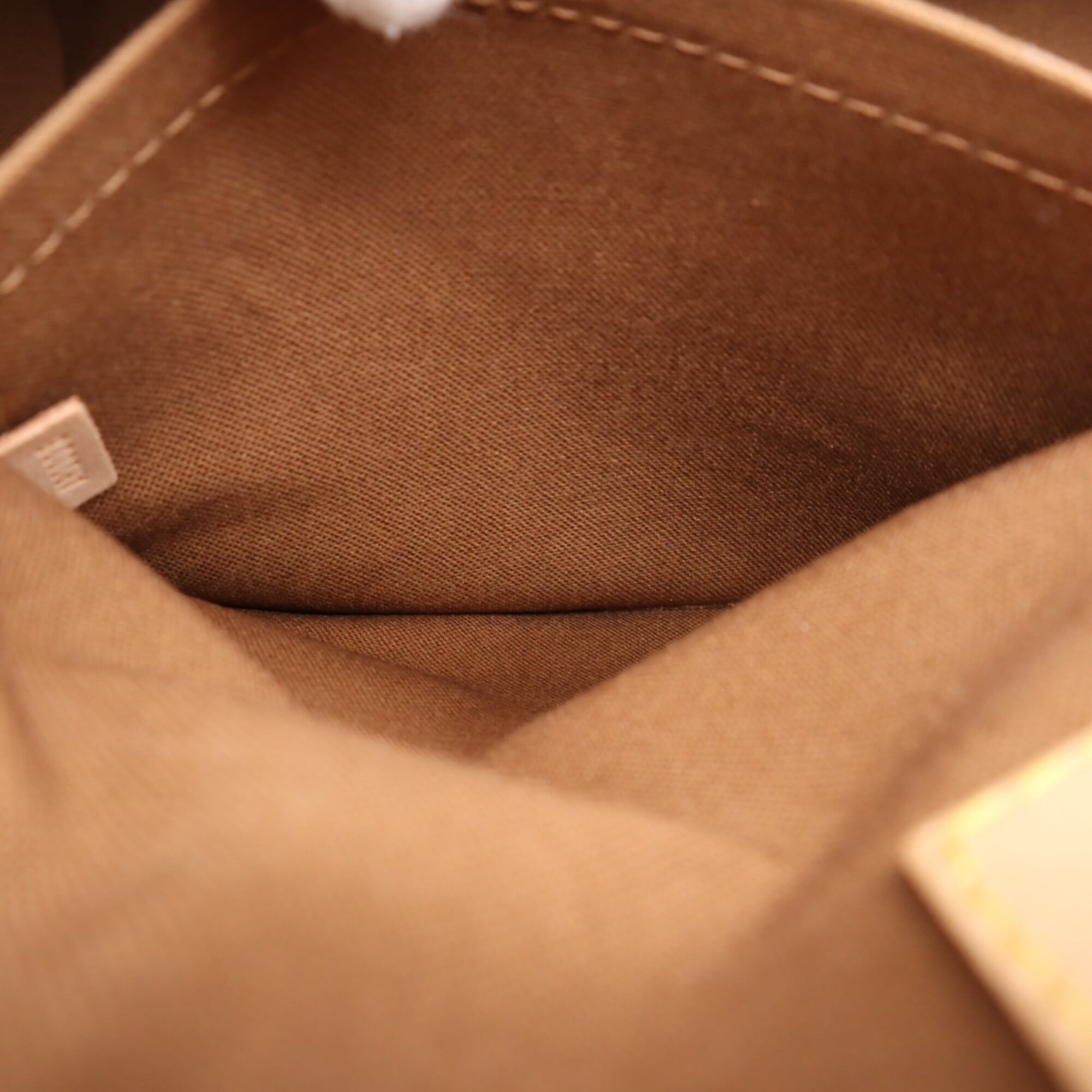 Louis Vuitton Beige Brown Coated Canvas Leather Handbag (Pre-Owned)