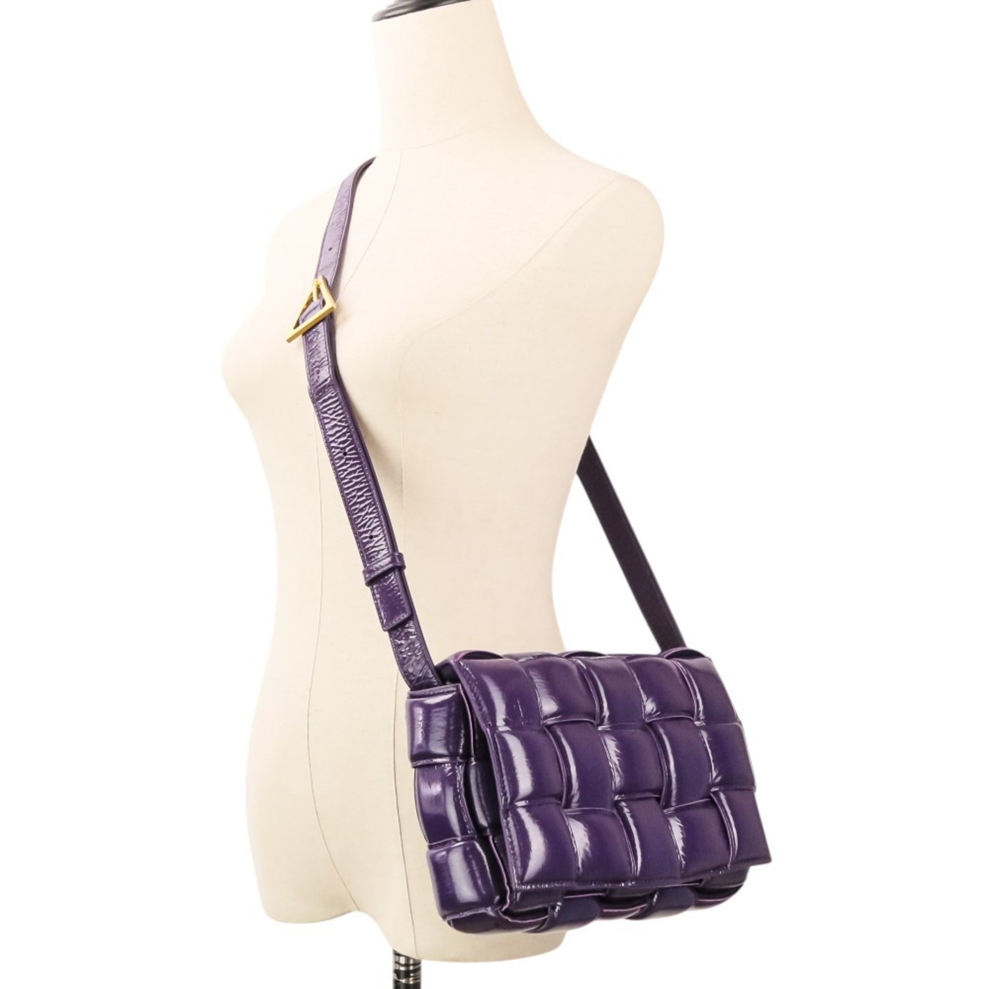 Bottega Veneta Purple Patent Leather Shoulder Bag (Pre-Owned)