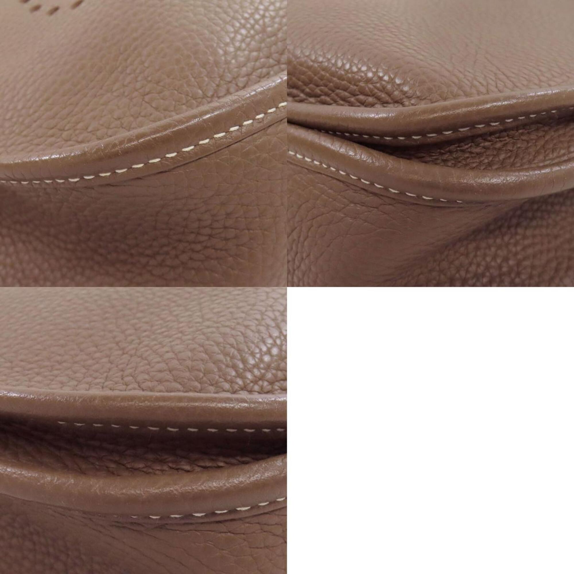 Hermes Brown Etoupe Gray Taurillon Clemence Leather Shoulder Bag (Pre-Owned)