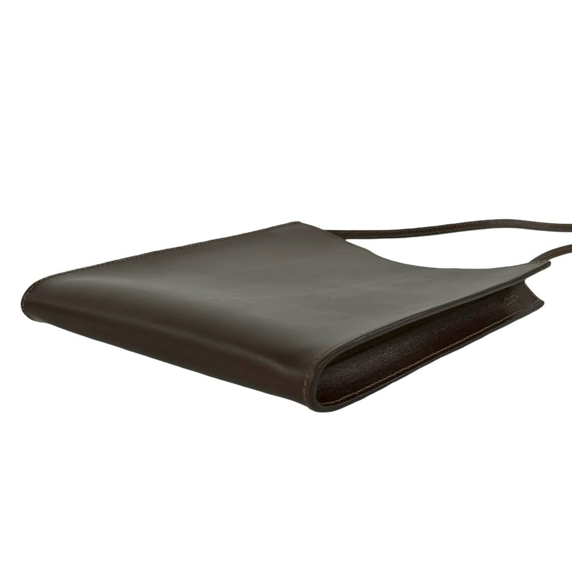Hermes Brown Leather Pochette Shoulder Bag (Pre-Owned)