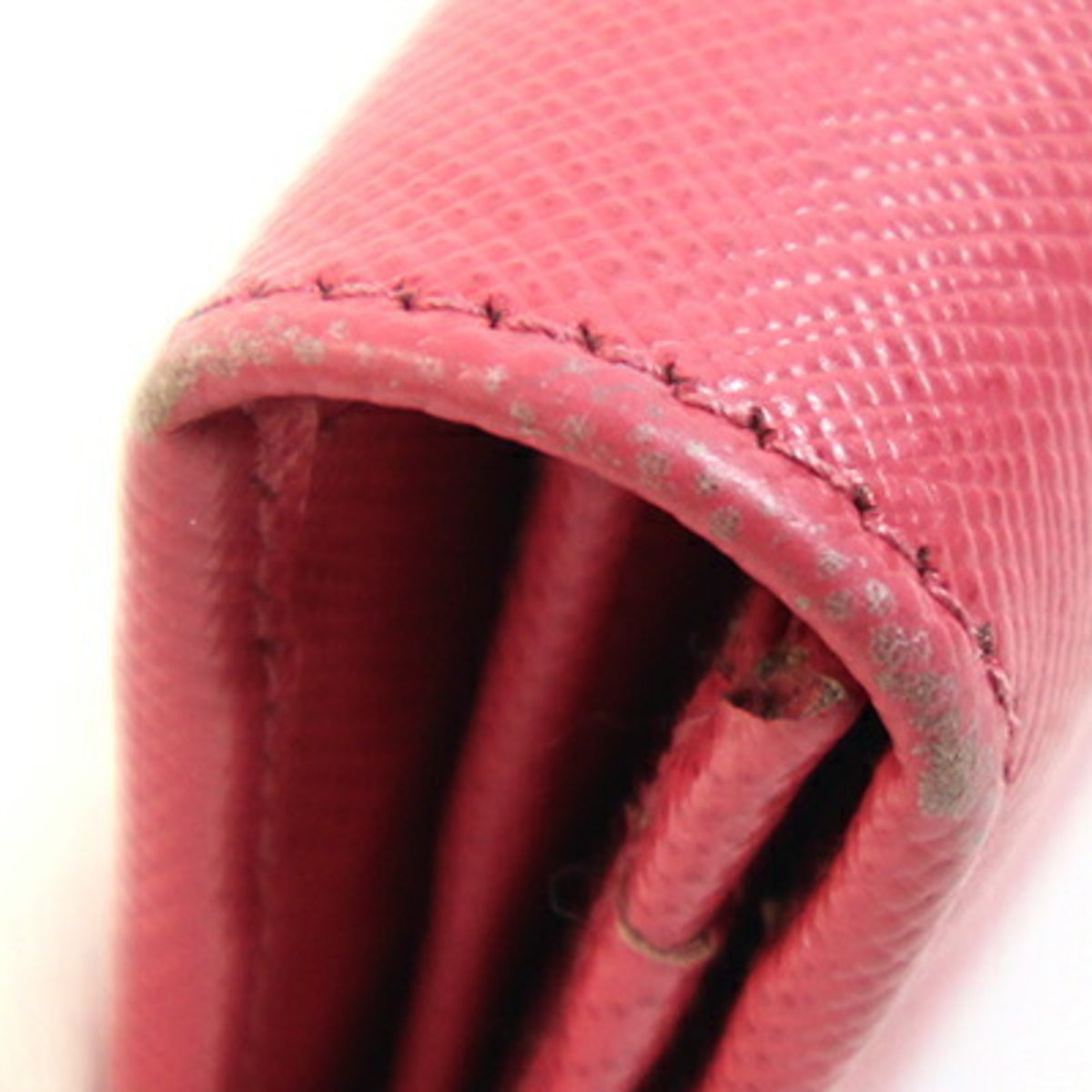 Prada Saffiano Peonia Pink Saffiano Metal Leather Long Wallet (Bi-Fold) (Pre-Owned)