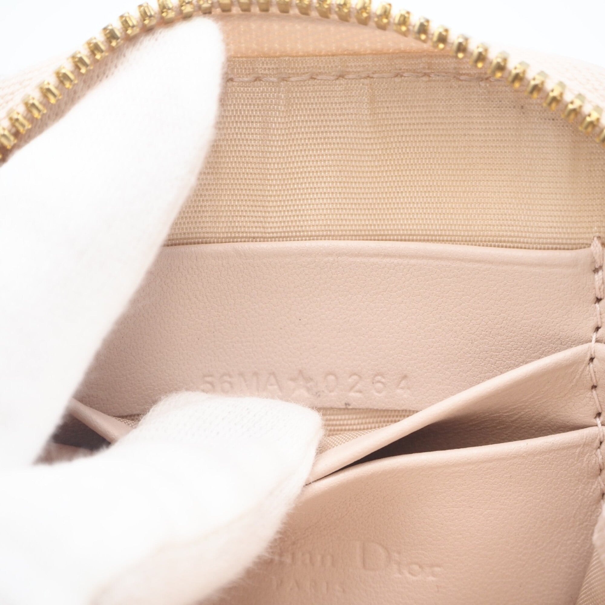 Christian Dior Lady Dior Pink Beige Leather Shoulder Bag (Pre-Owned)