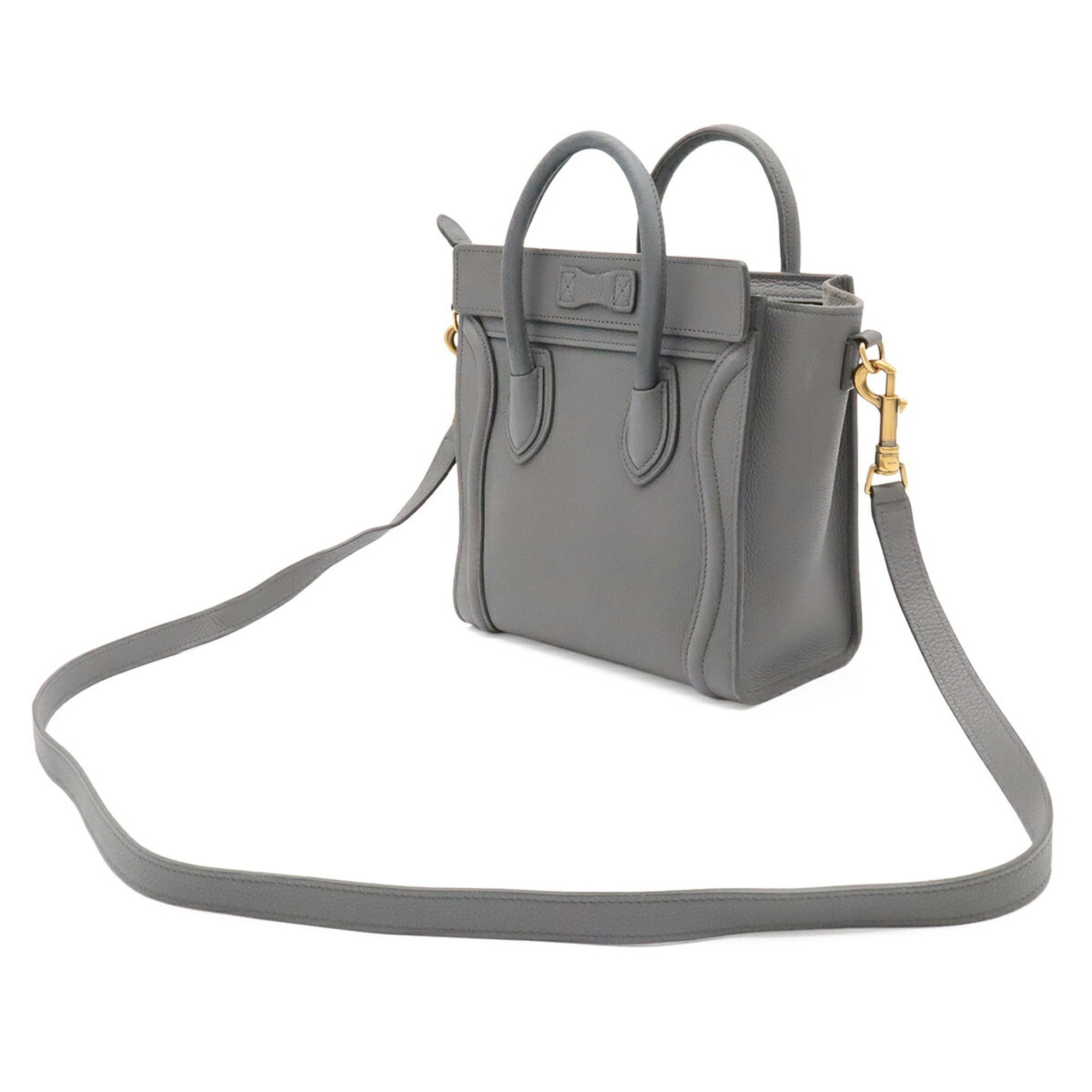 Celine Black Gray Leather Handbag Shoulder Bag (Pre-Owned)