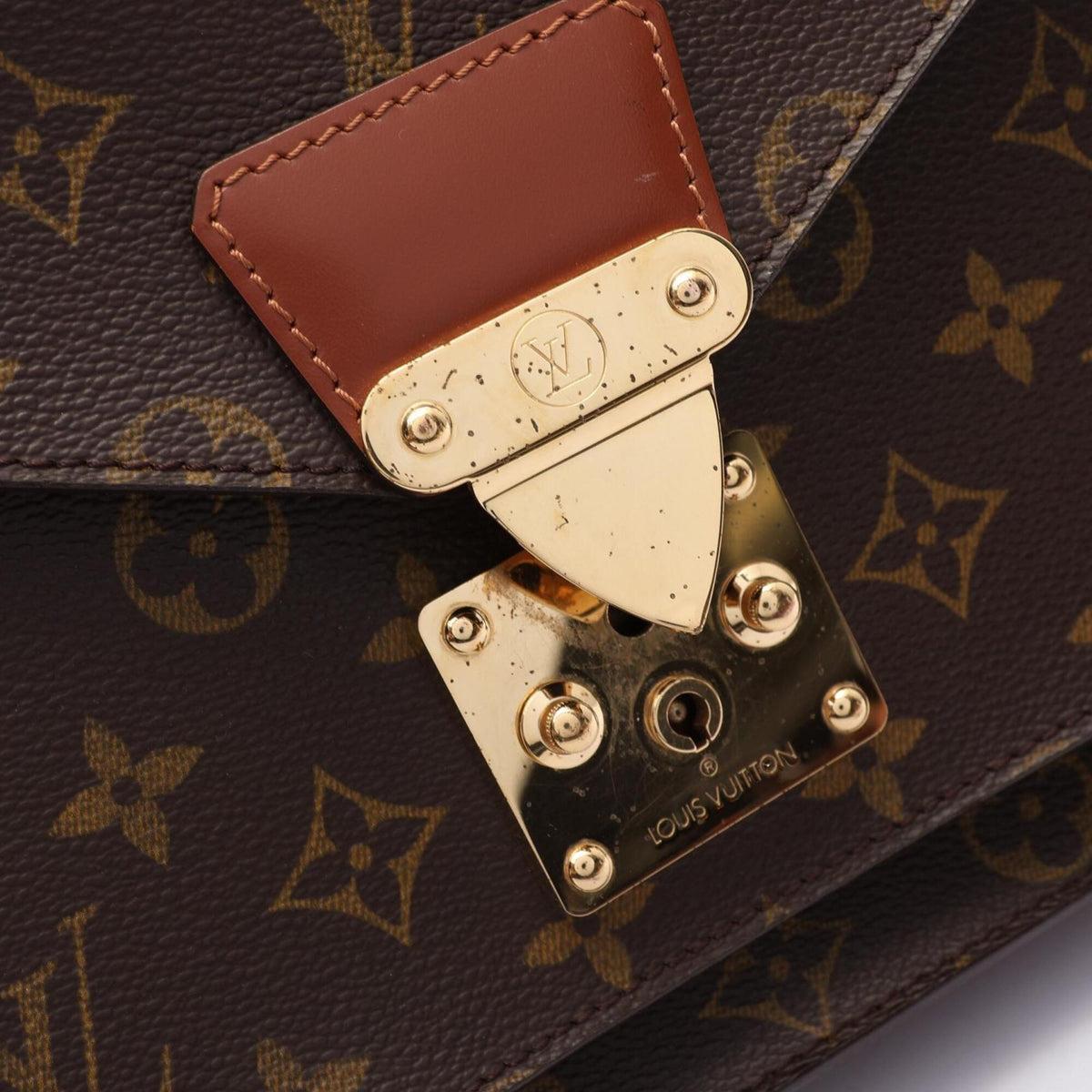 Louis Vuitton Brown Coated Canvas Leather Handbag (Pre-Owned)