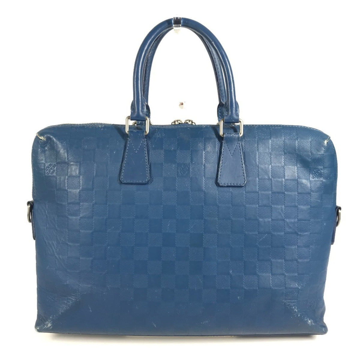Louis Vuitton Blue Damier Infini Leather Briefcase Handbag (Pre-Owned)