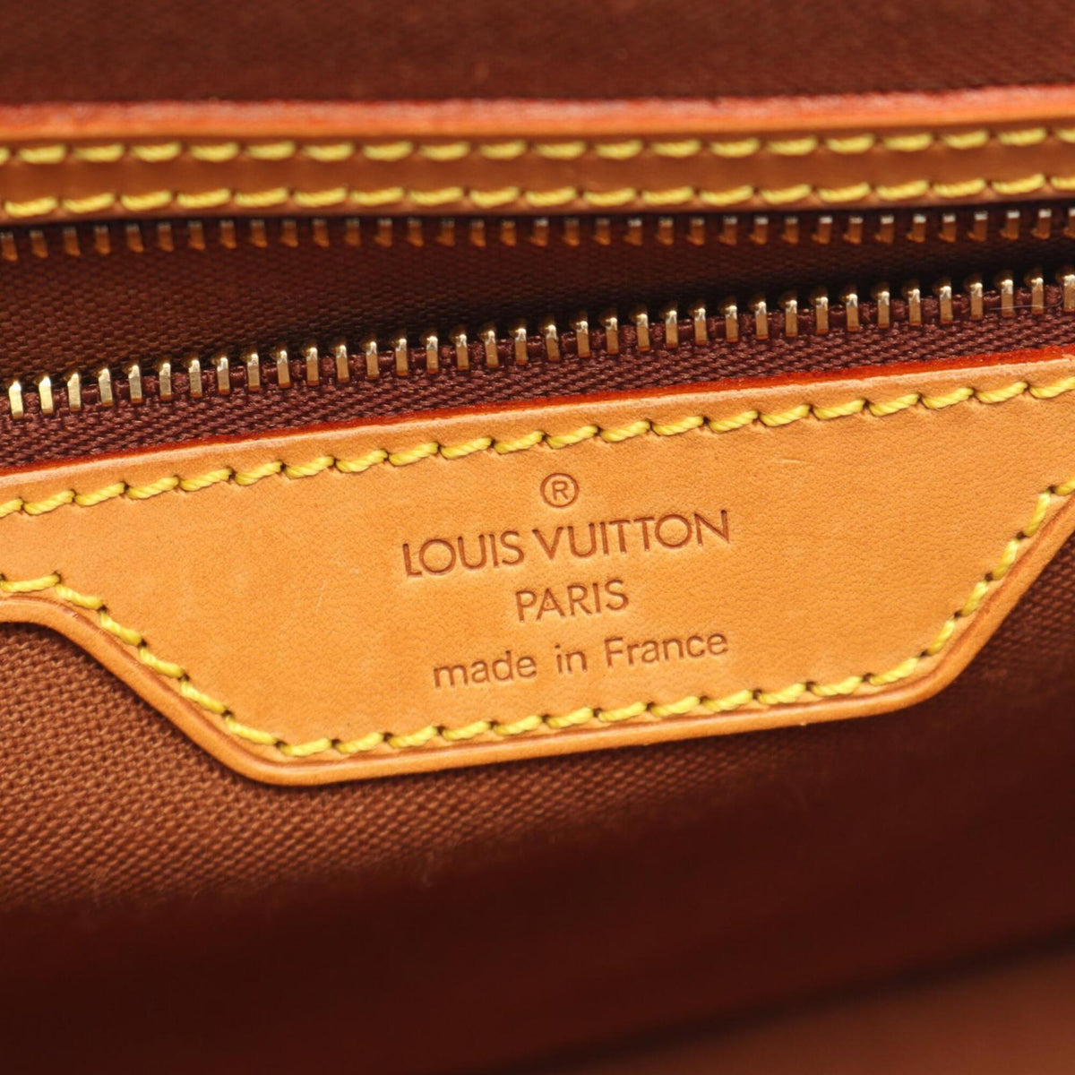 Louis Vuitton Brown Coated Canvas Leather Handbag Shoulder Bag (Pre-Owned)