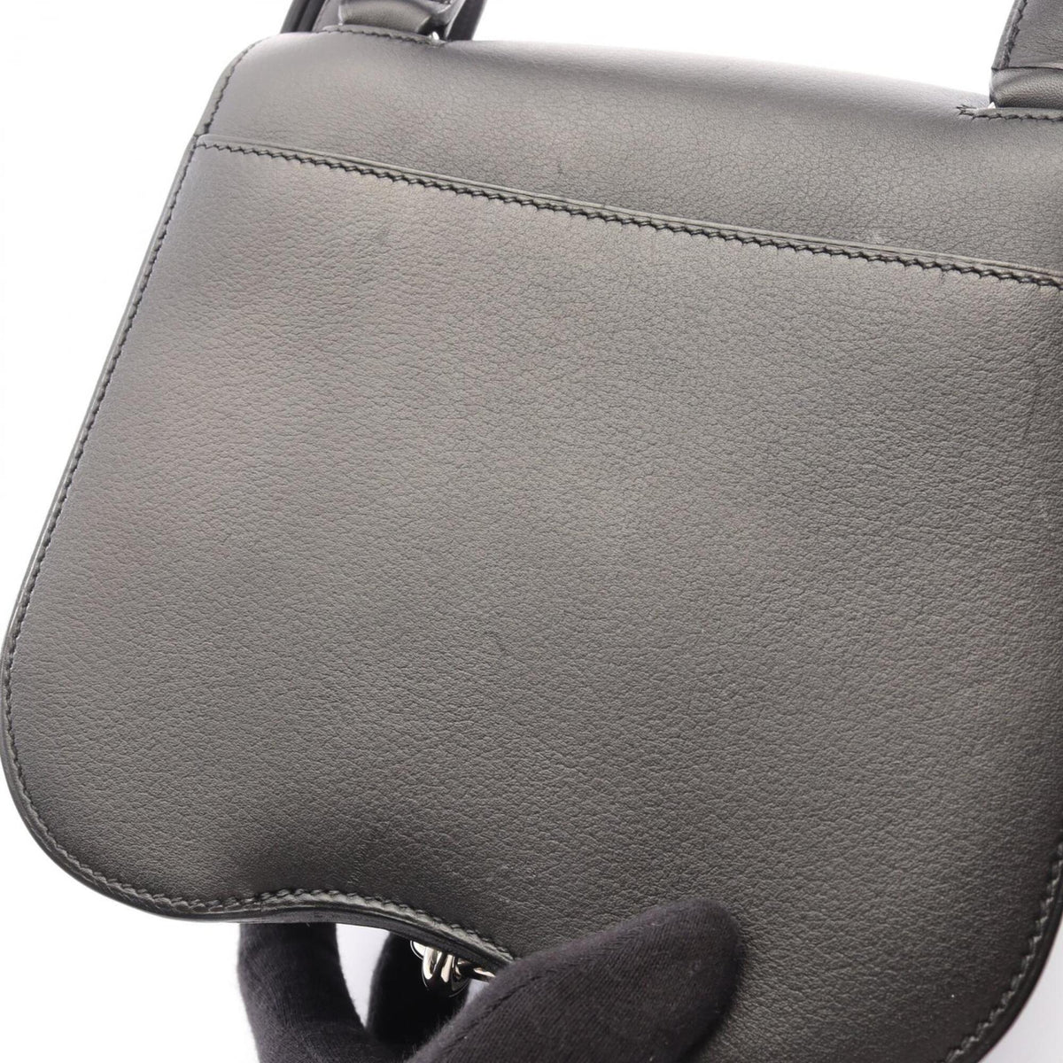 Hermes Black Evergrain Leather Handbag Shoulder Bag (Pre-Owned)