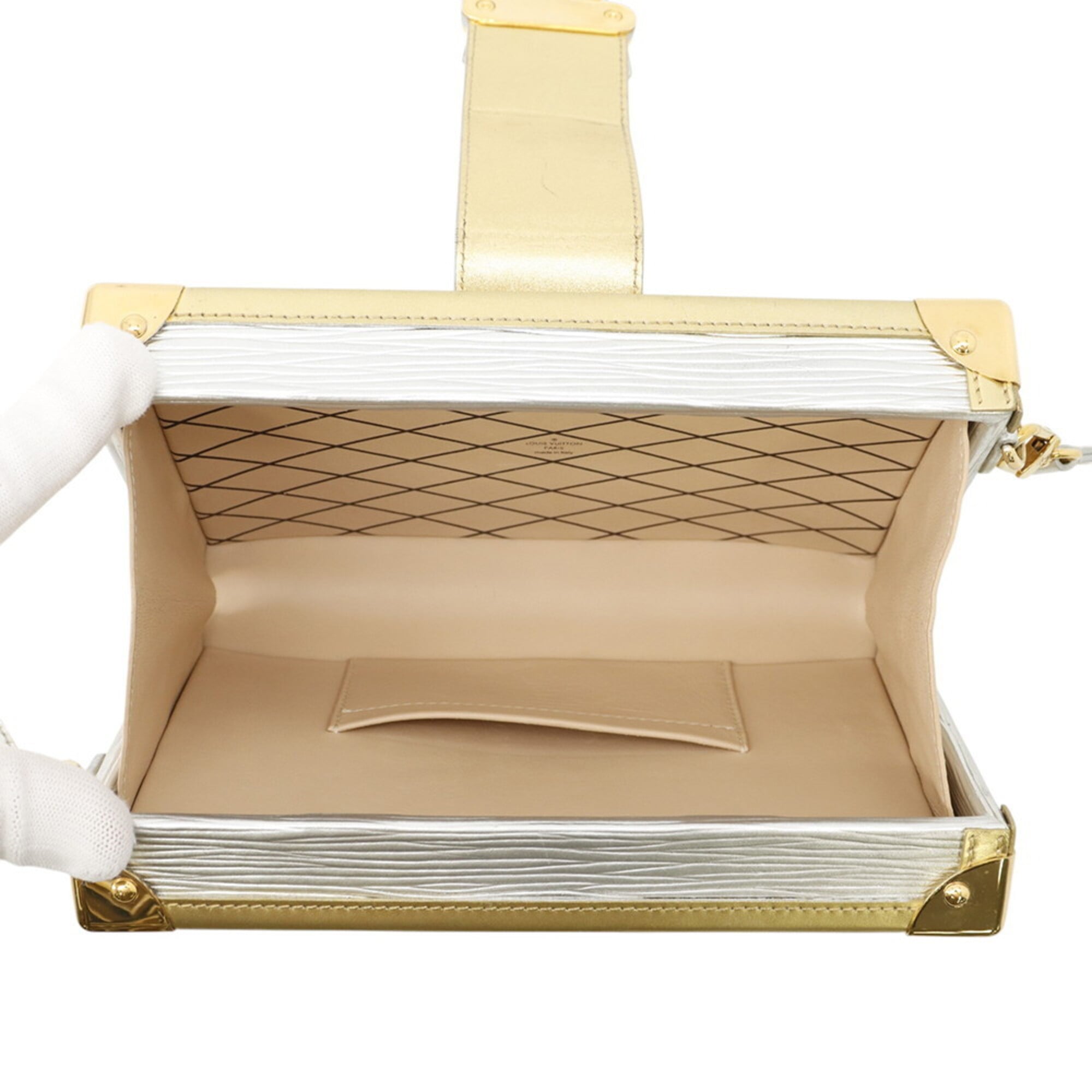 Louis Vuitton Epi Electric Gold Silver Clutch Bag Handbag Shoulder Bag (Pre-Owned)