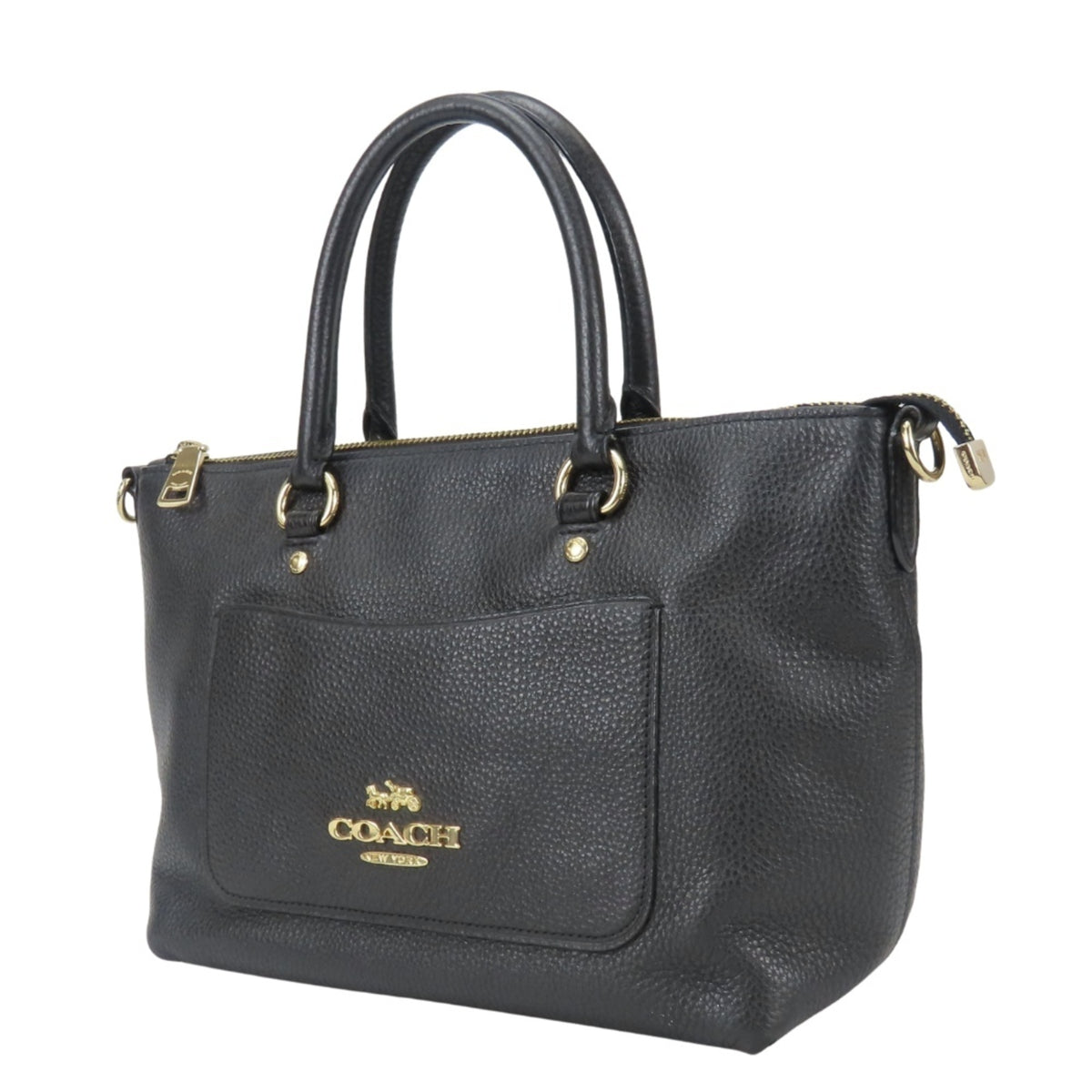 Coach Black Leather Handbag Shoulder Bag (Pre-Owned)