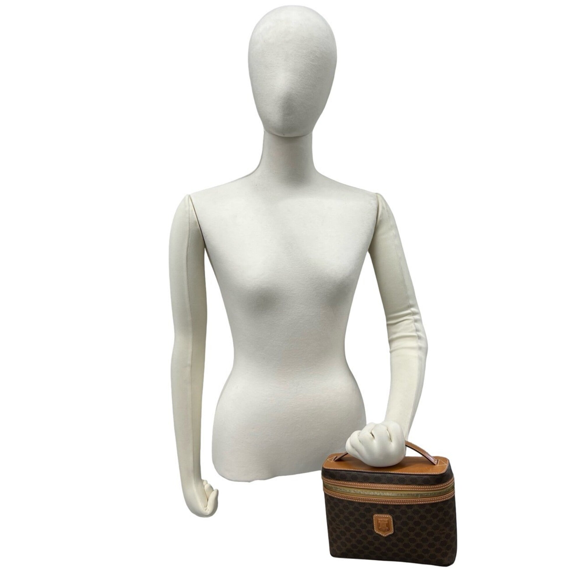 Celine Brown Pvc Leather Handbag Vanity Bag (Pre-Owned)