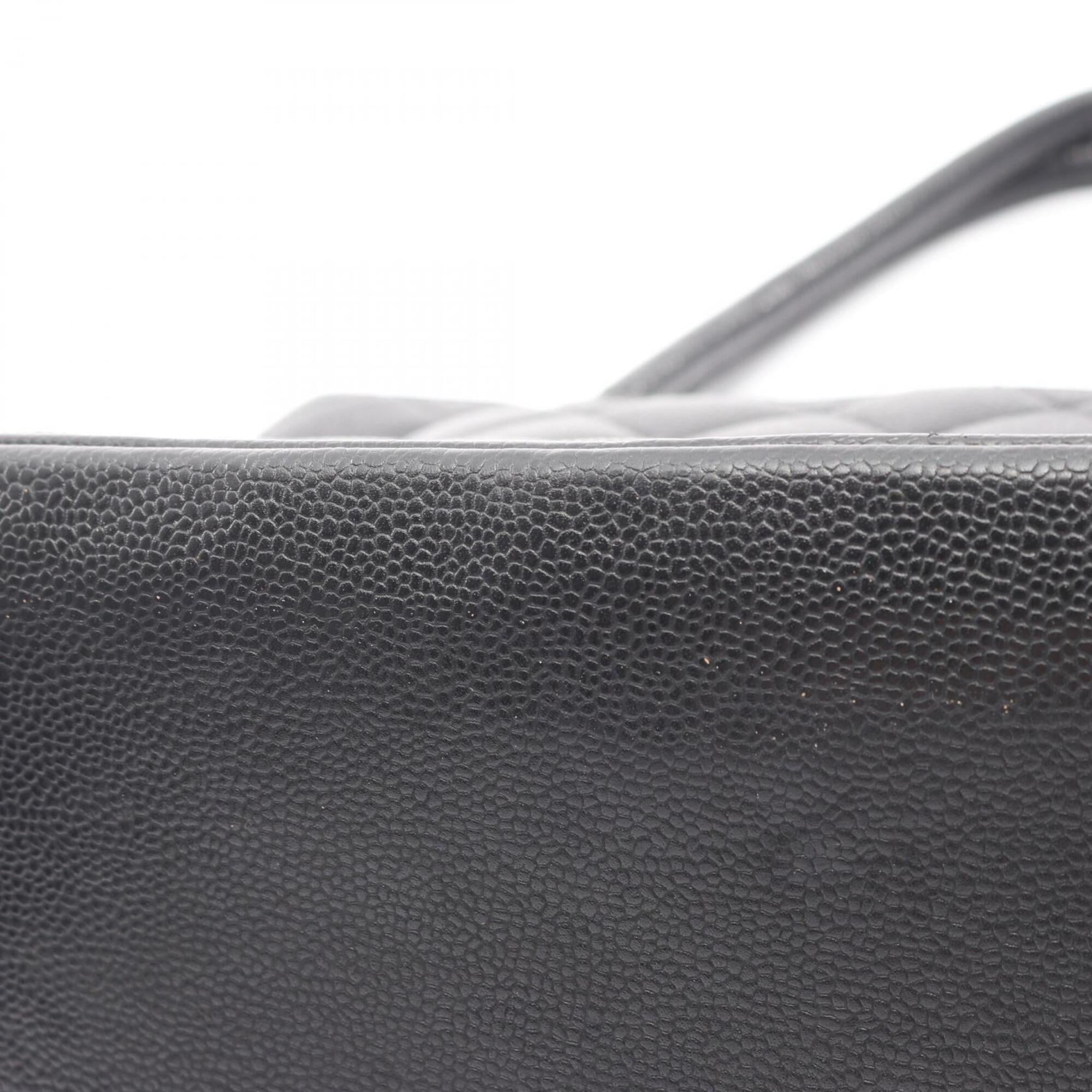 Chanel Black Grained Calfskin Handbag Tote Bag (Pre-Owned)
