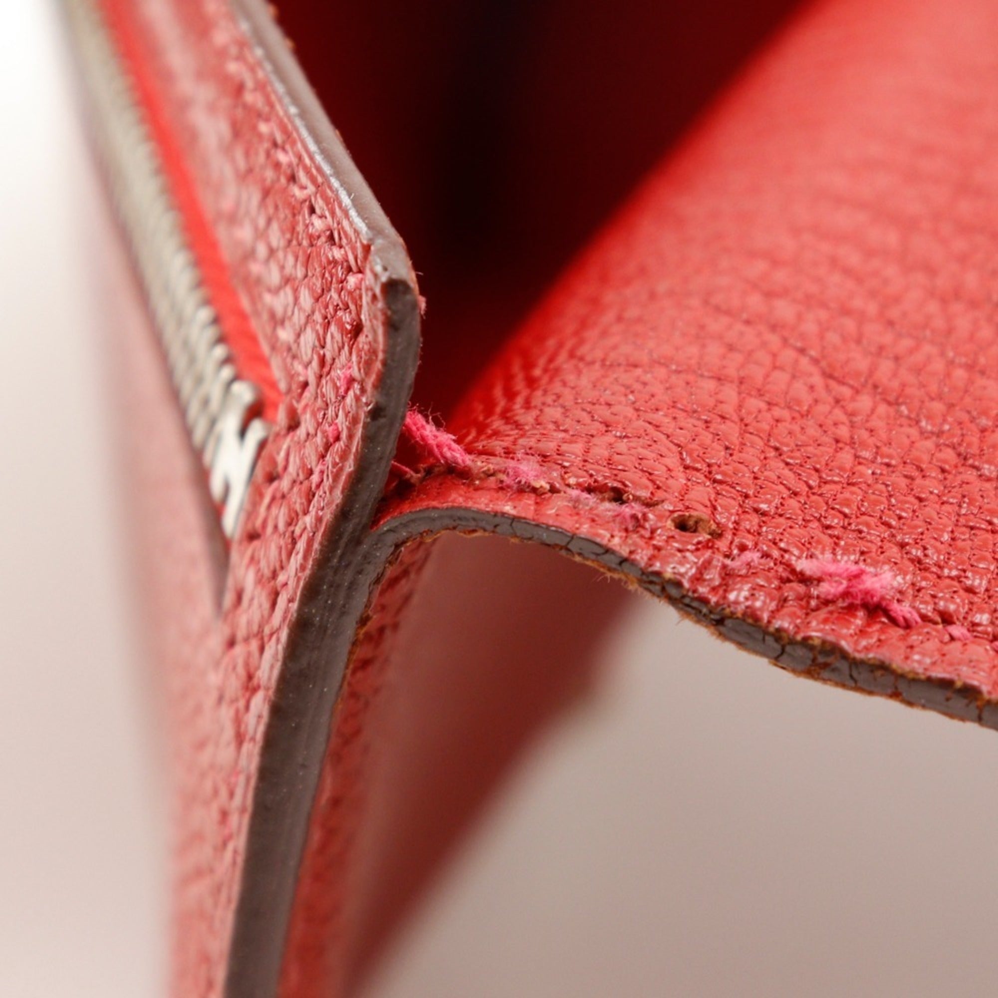 Hermes Red Color Wallet (Bi-Fold) (Pre-Owned)