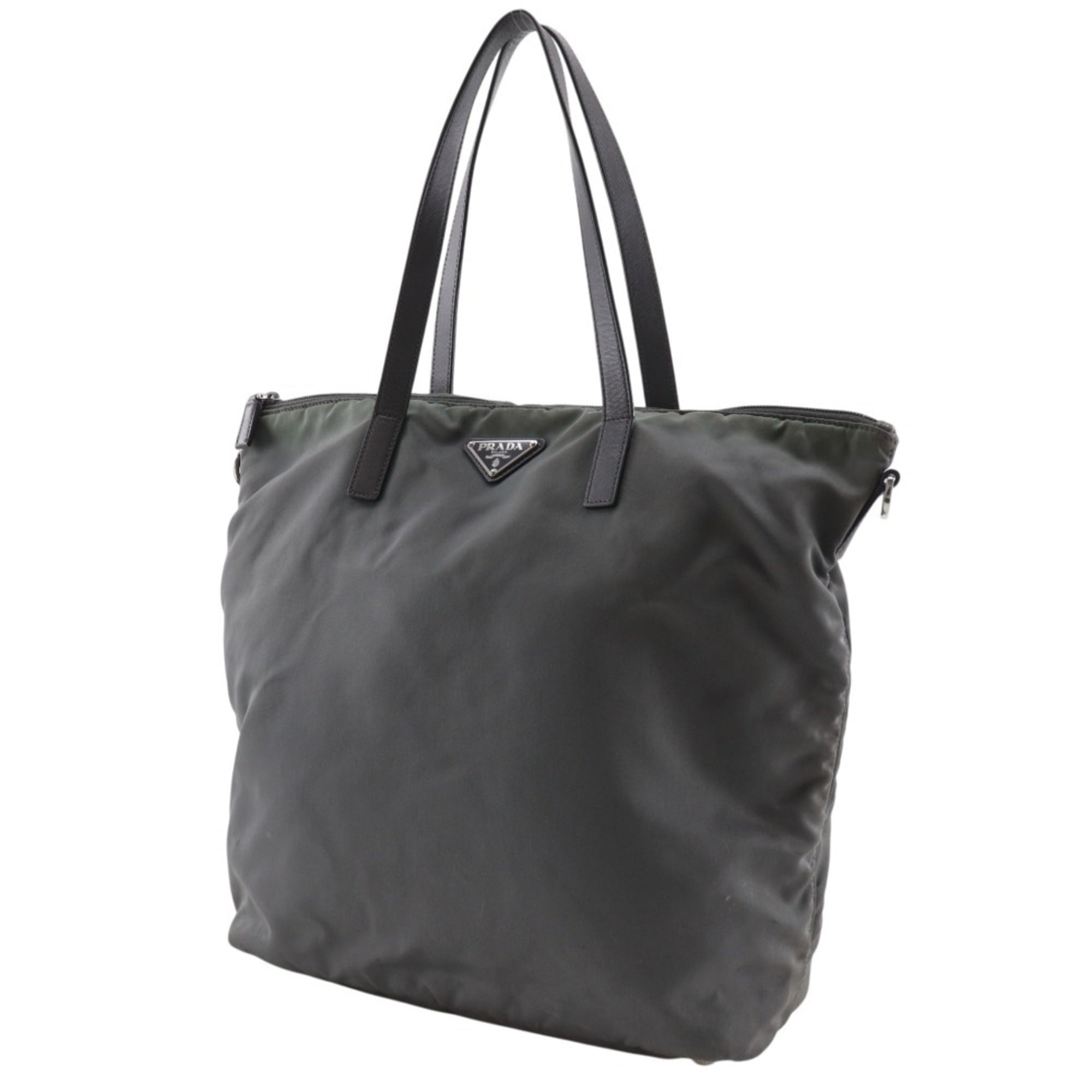 Prada Khaki Nylon Tote Bag (Pre-Owned)