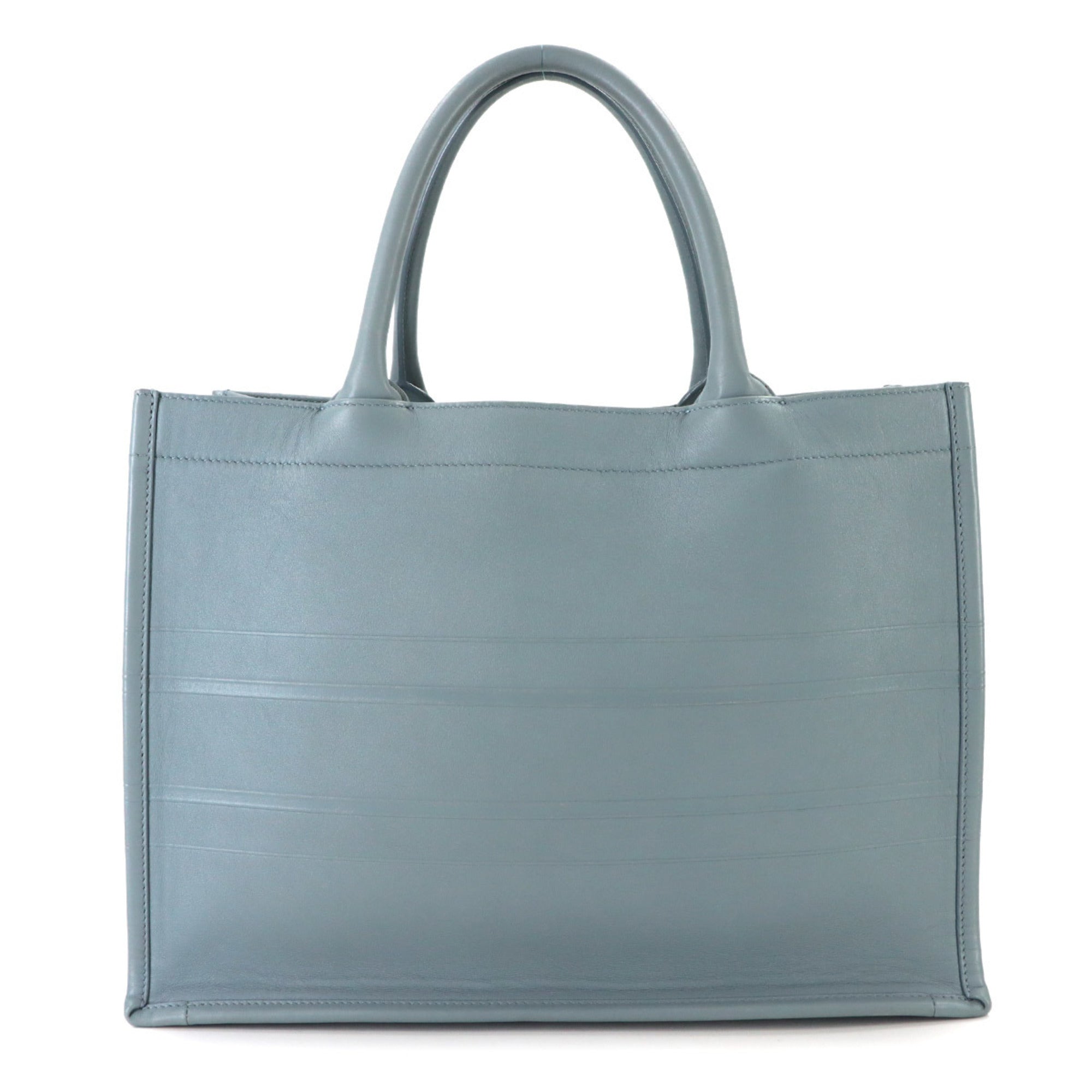 Christian Dior Gray Leather Handbag Tote Bag (Pre-Owned)