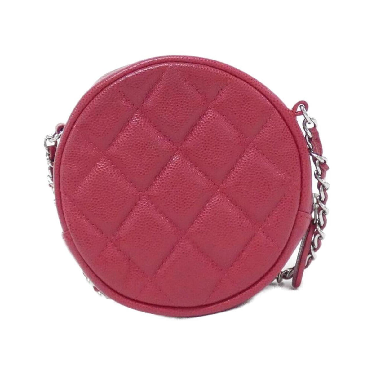 Chanel Red Color Grained Calfskin Shoulder Bag (Pre-Owned)