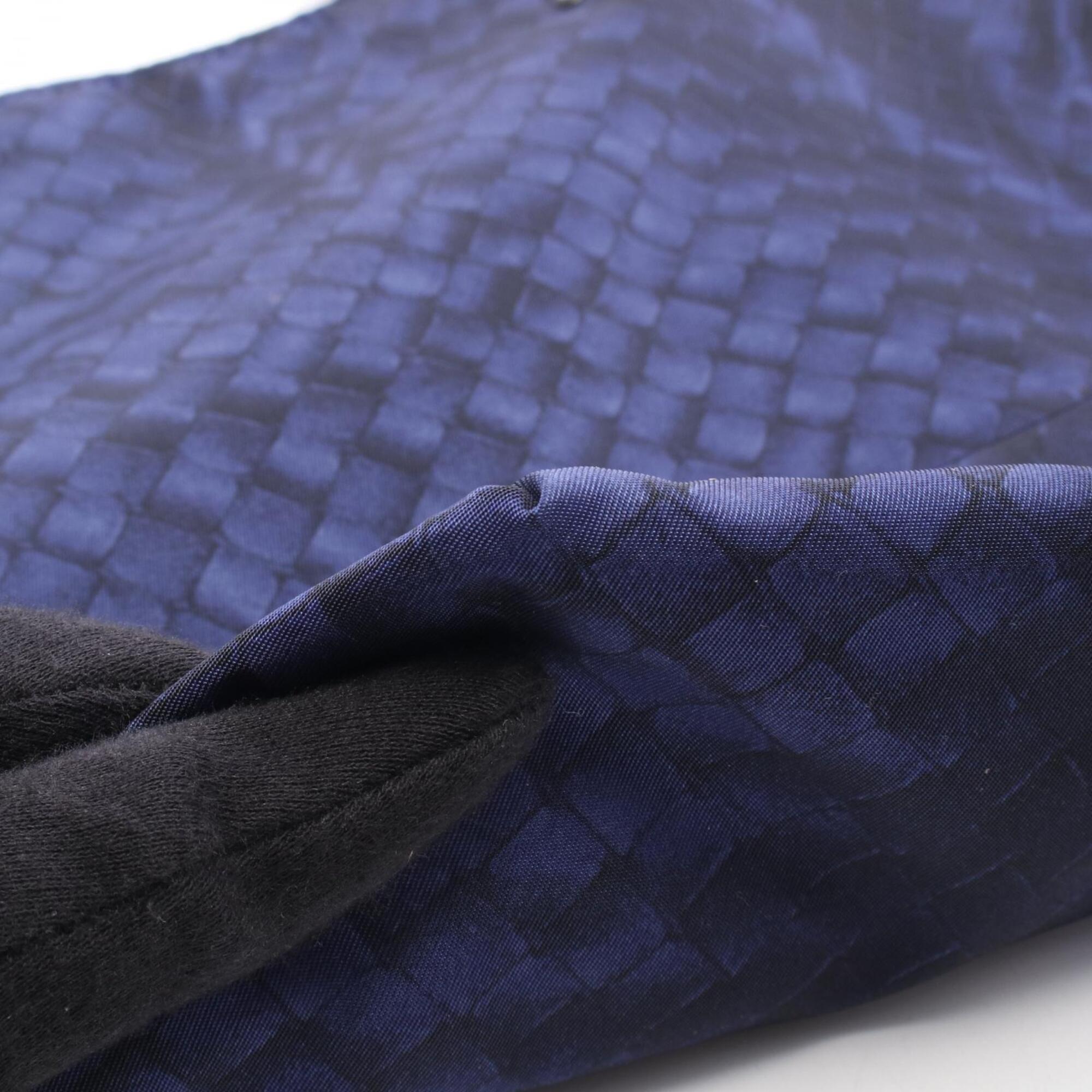 Bottega Veneta Blue Navy Nylon Leather Handbag Tote Bag (Pre-Owned)