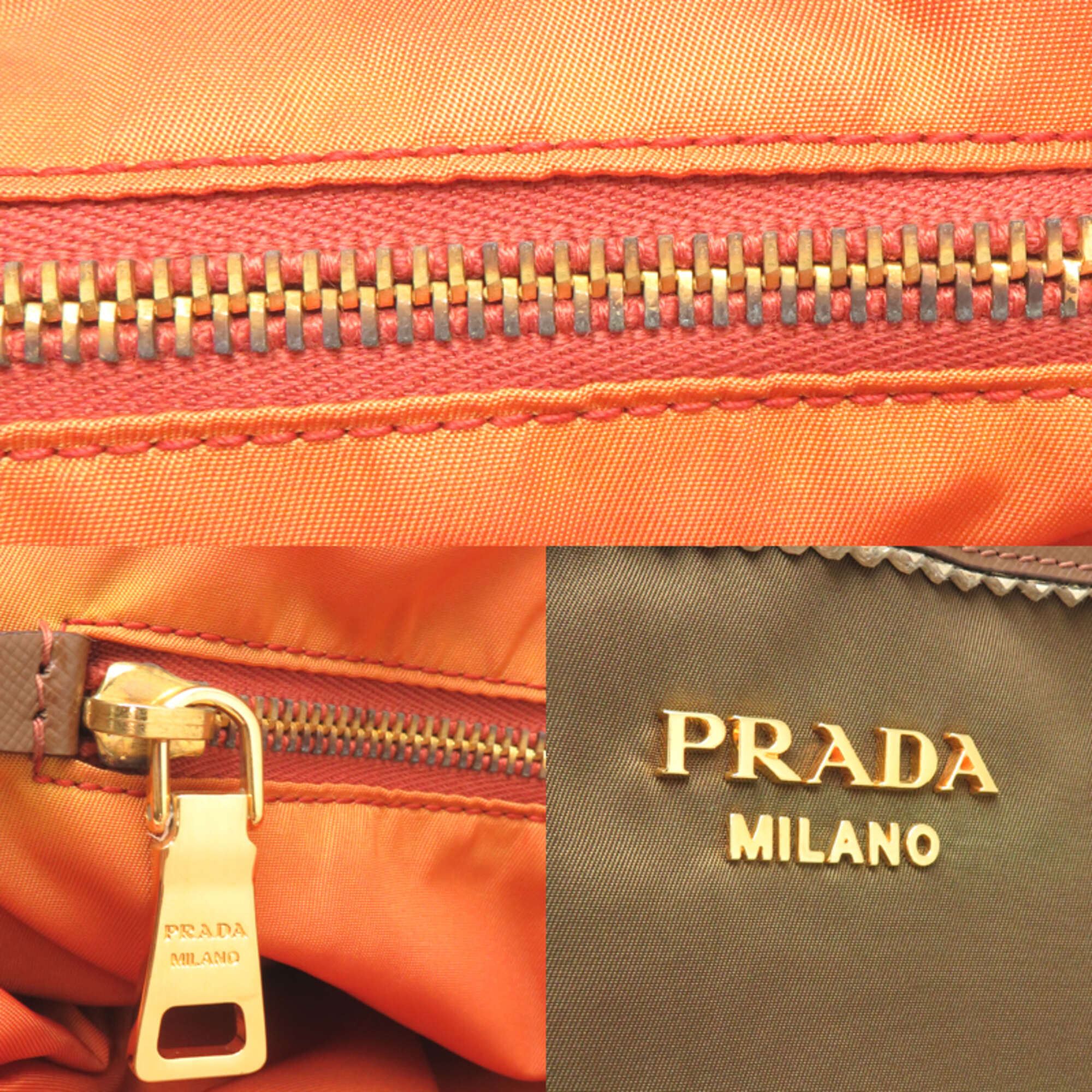 Prada Khaki Nylon Tote Bag (Pre-Owned)