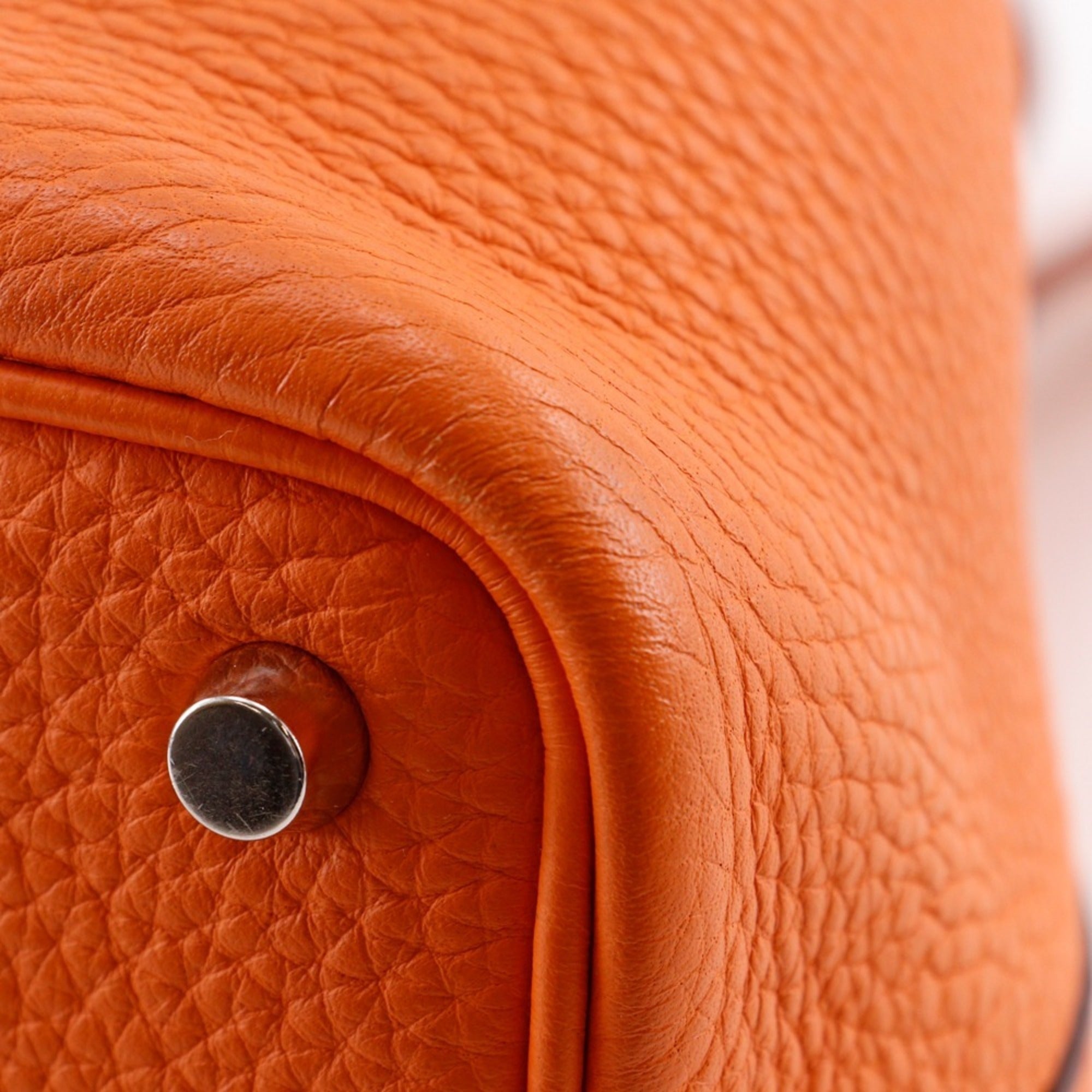 Hermes Orange Taurillon Clemence Leather Handbag (Pre-Owned)