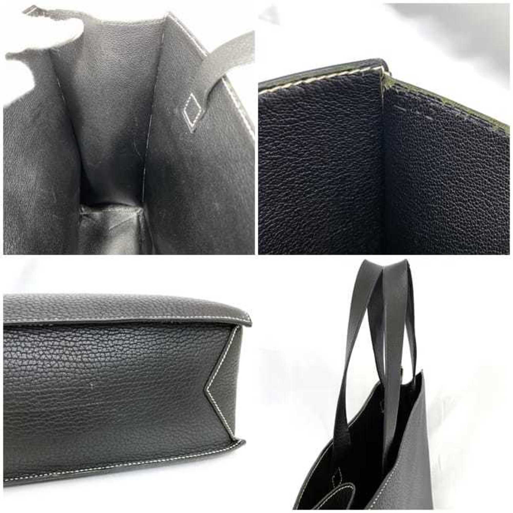 Hermes Black Leather Tote Bag (Pre-Owned)