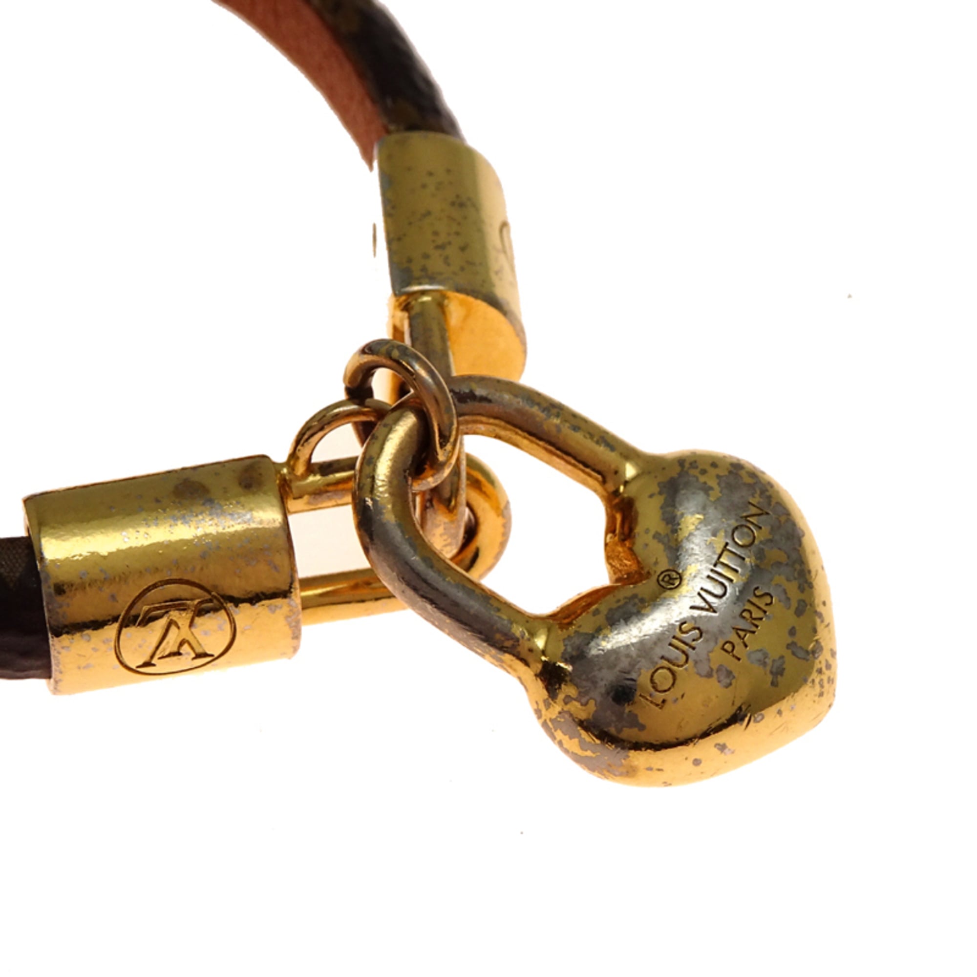Louis Vuitton Monogram Brown Metal Monogram Charm Bracelet (Pre-Owned)