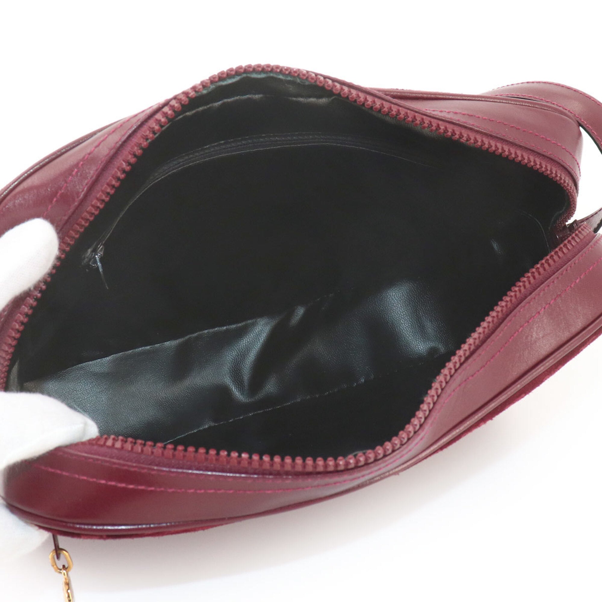 Celine Bordeaux Suede Leather Shoulder Bag (Pre-Owned)