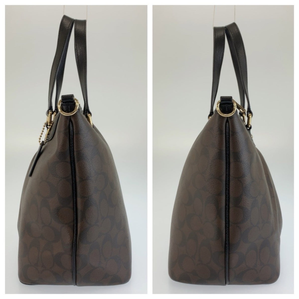 Coach Black Brown Pvc Shoulder Bag Tote Bag (Pre-Owned)