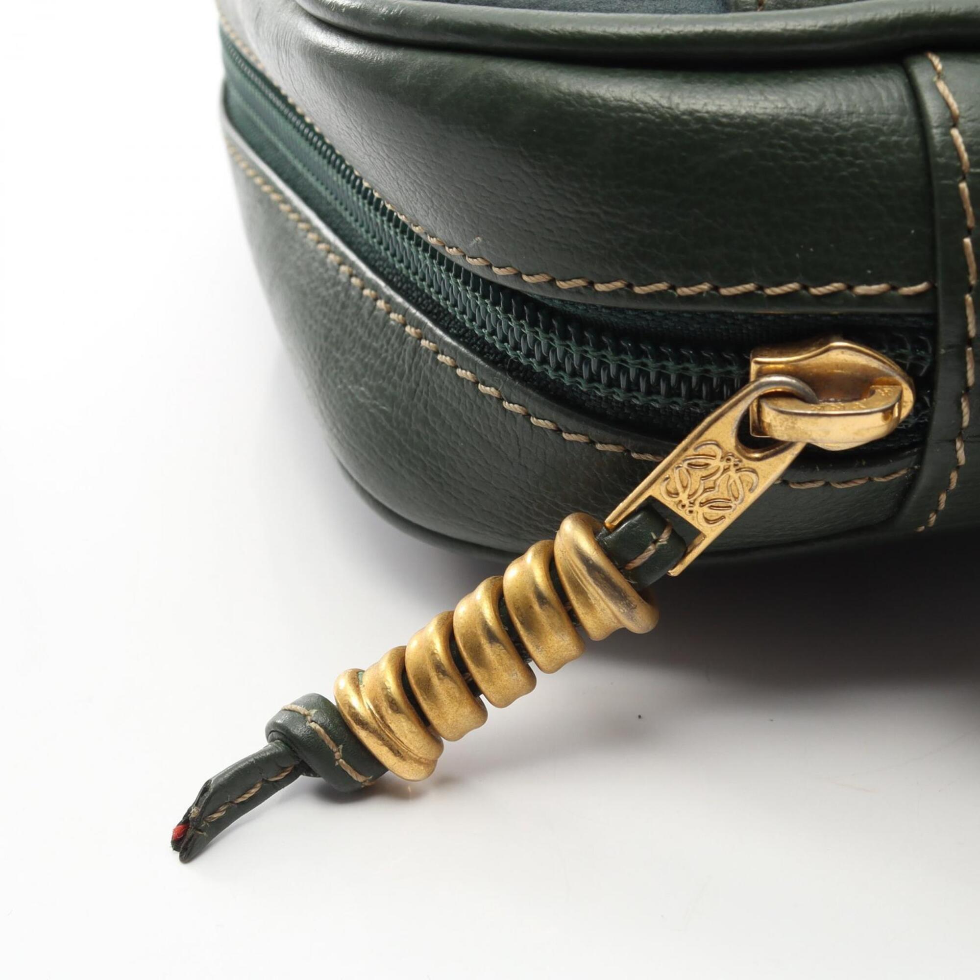 Loewe Blue Green Leather Handbag Shoulder Bag (Pre-Owned)