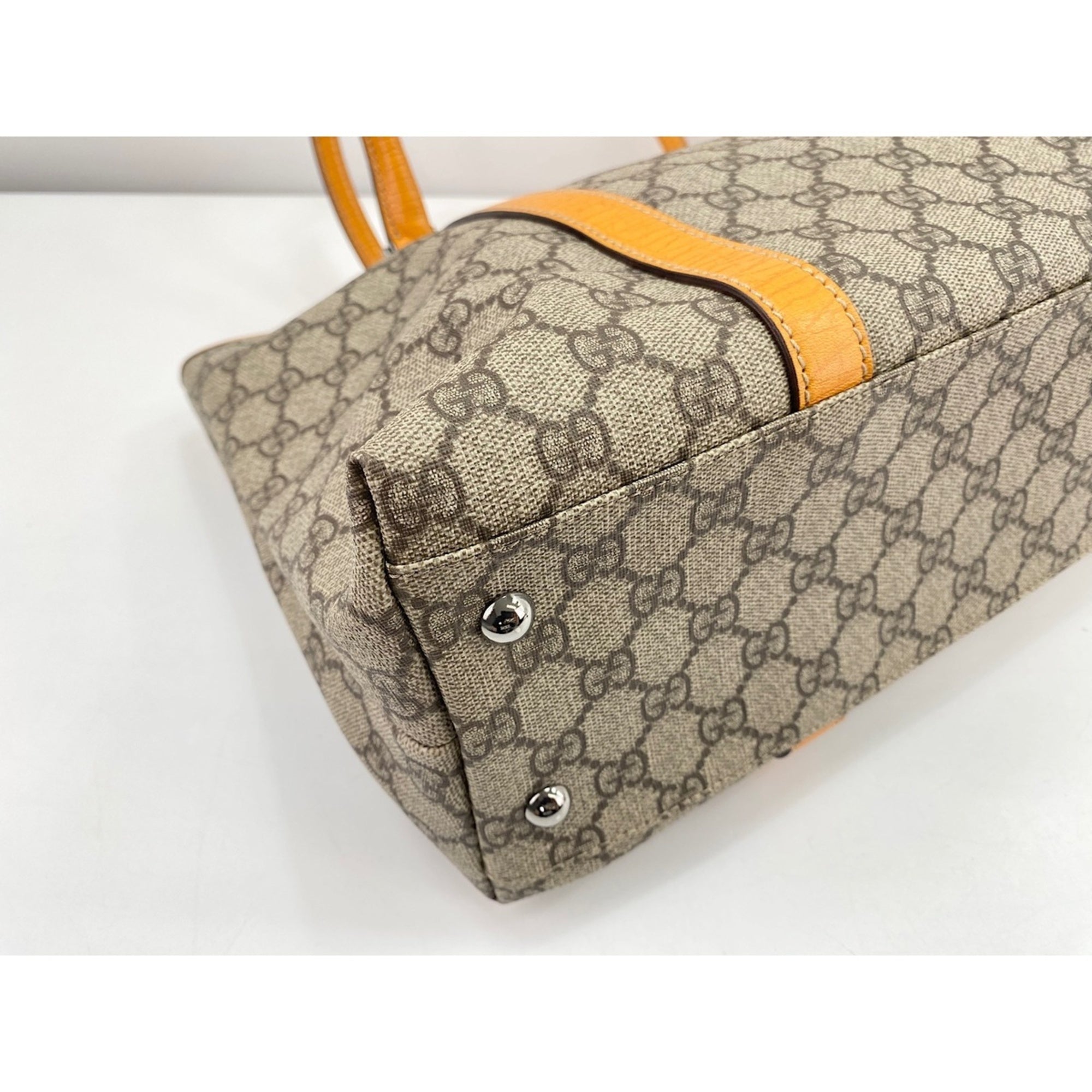 Gucci Beige Orange Tote Bag (Pre-Owned)
