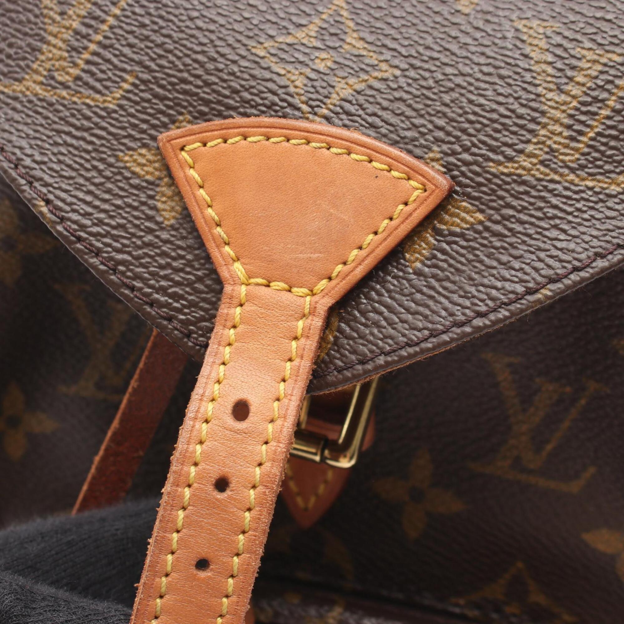 Louis Vuitton Brown Coated Canvas Leather Backpack Handbag (Pre-Owned)