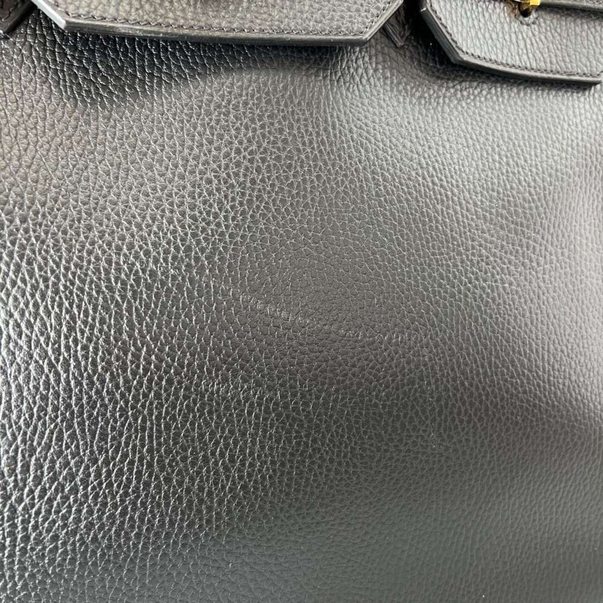 Hermes Black Leather Handbag (Pre-Owned)