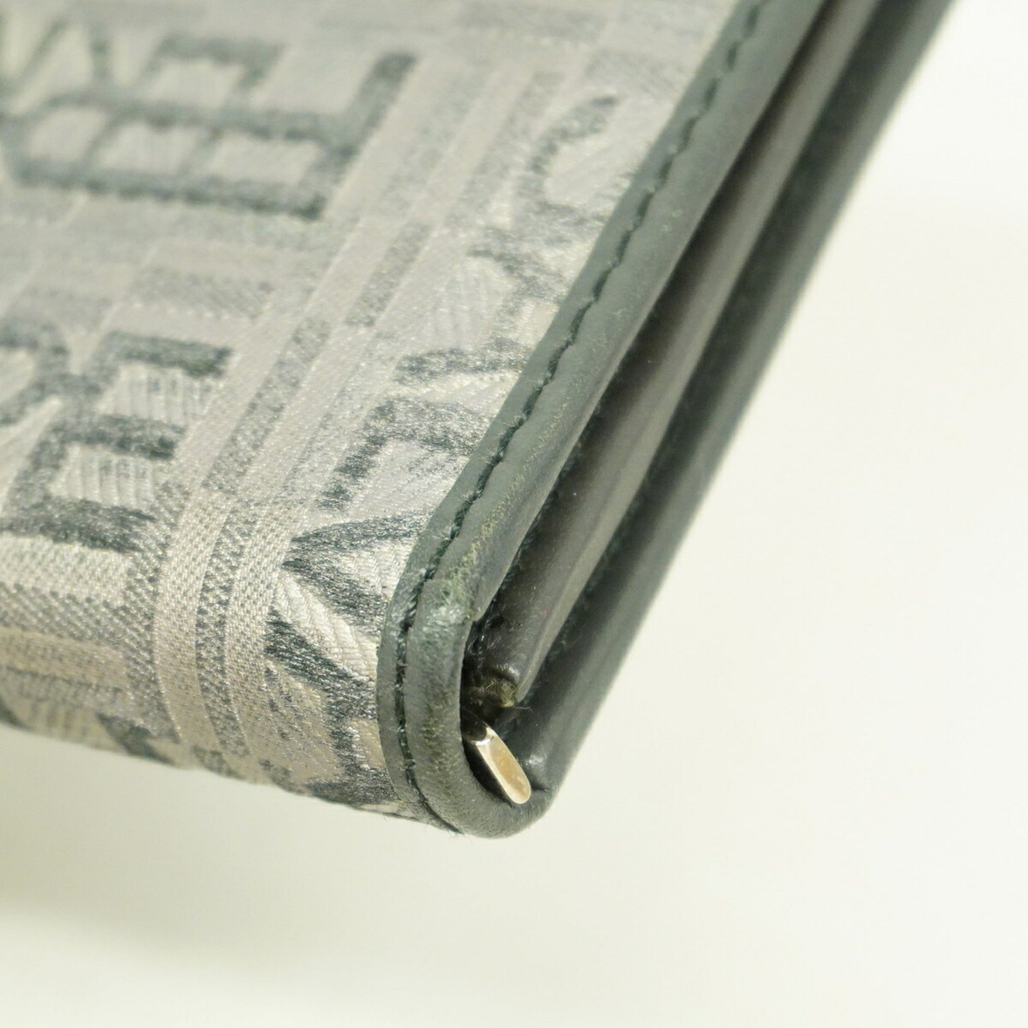Salvatore Ferragamo Gray Canvas Long Wallet (Bi-Fold) (Pre-Owned)