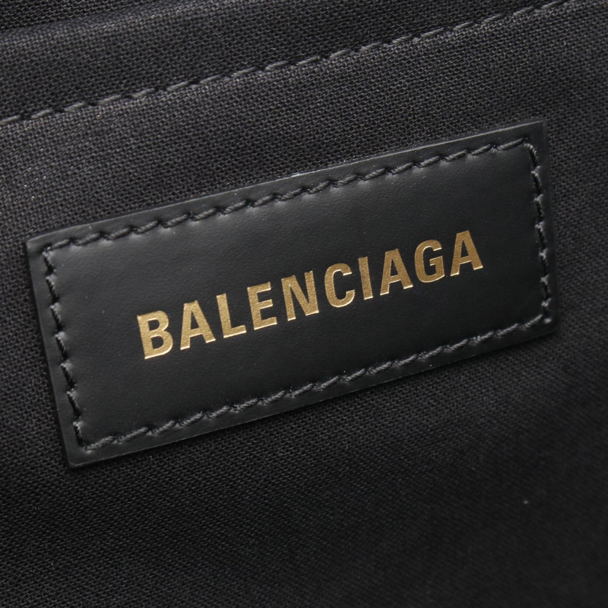 Balenciaga Black Canvas Leather Handbag Tote Bag (Pre-Owned)