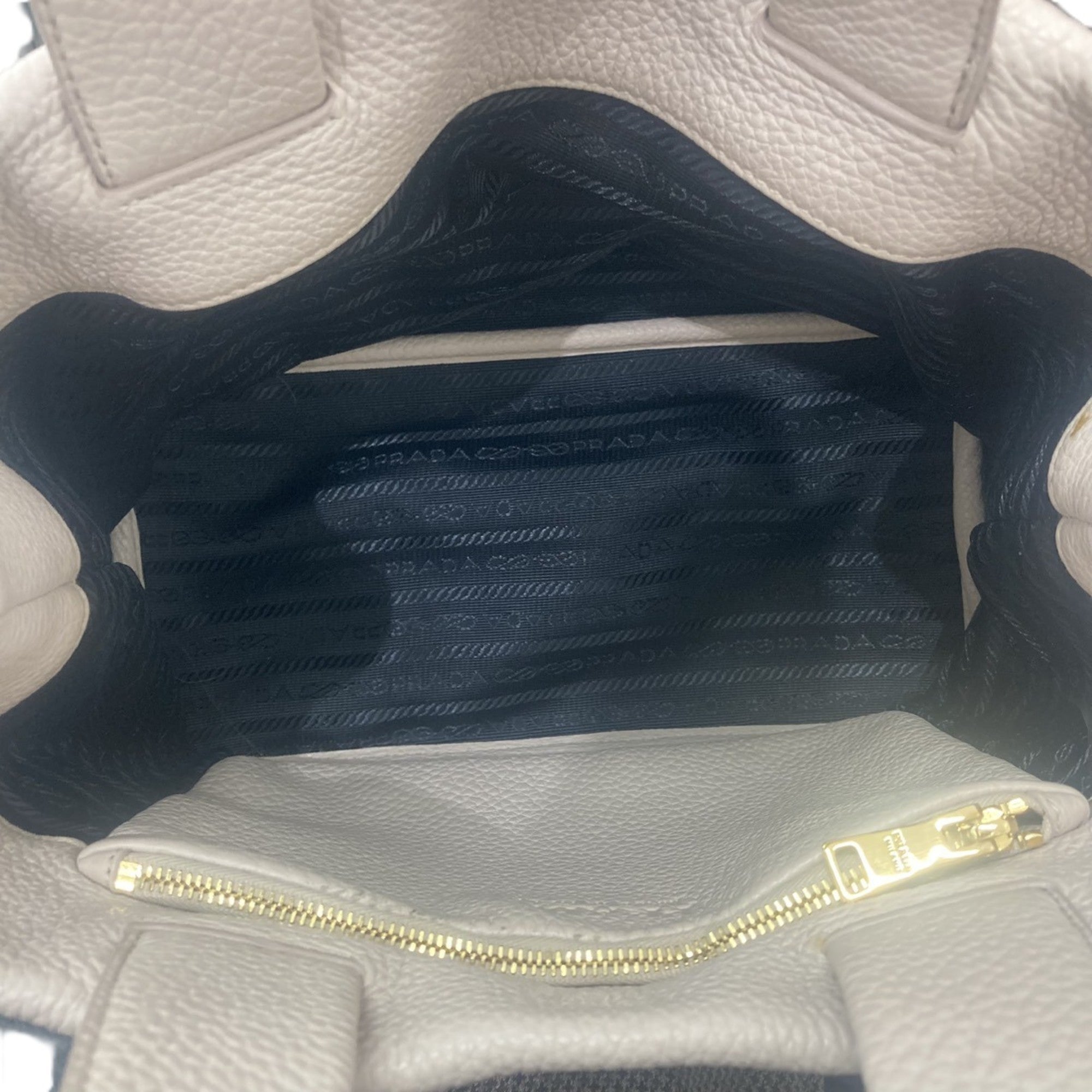 Prada Pink Beige Handbag Tote Bag (Pre-Owned)