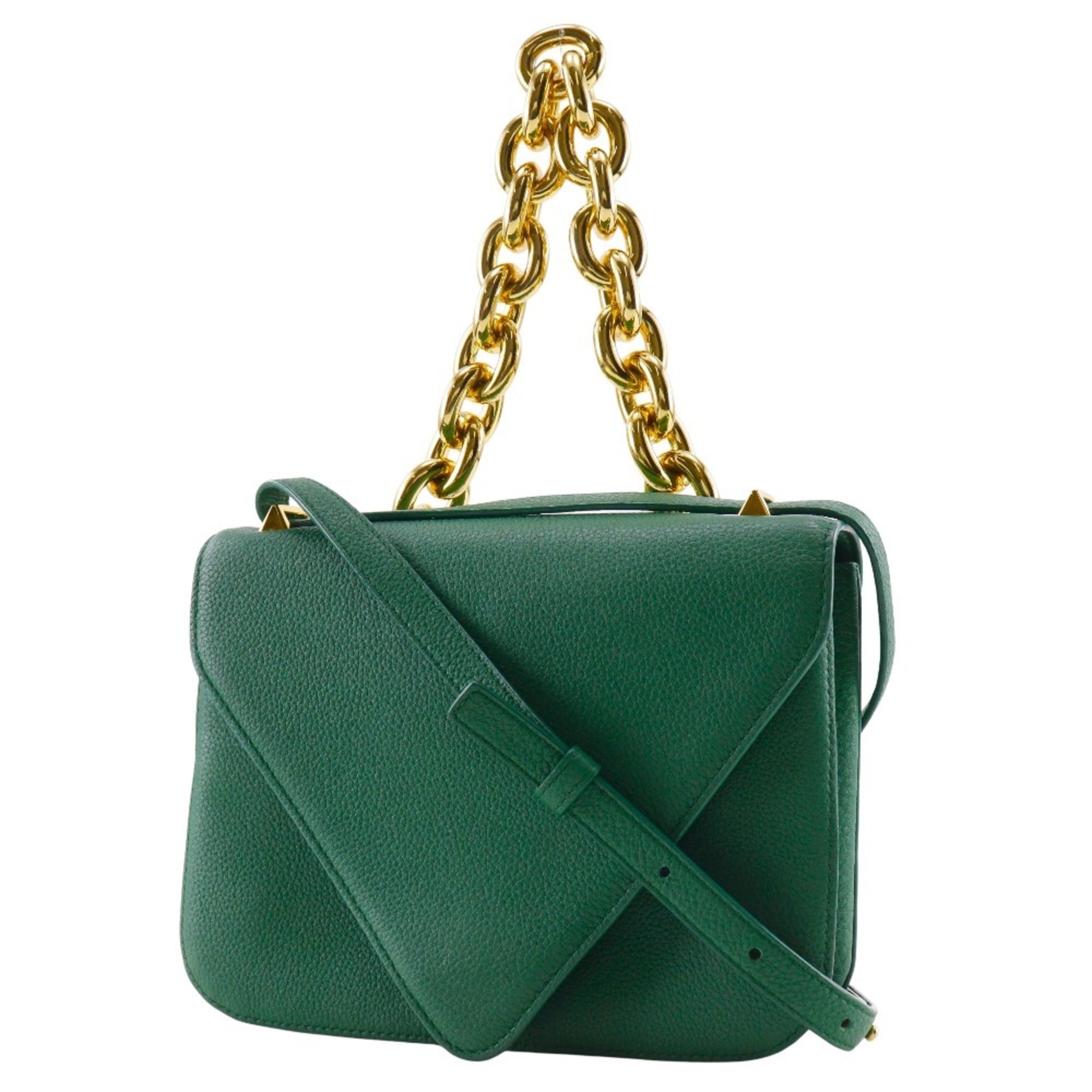 Bottega Veneta Green Leather Shoulder Bag (Pre-Owned)