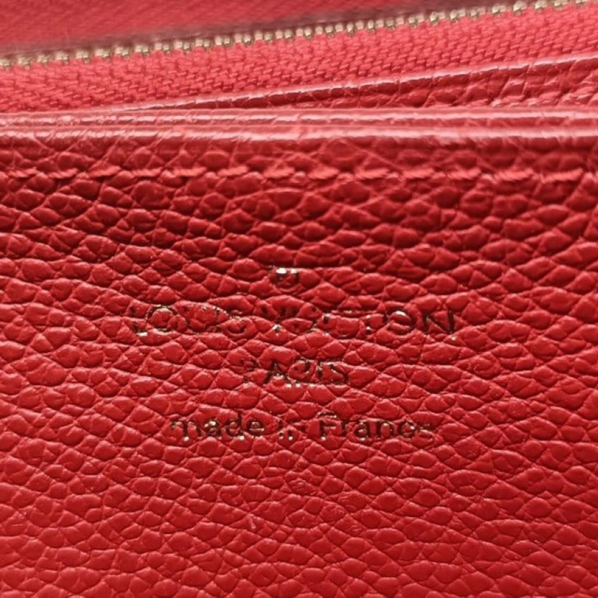 Louis Vuitton Monogram Empreinte Cerise Red Color Monogram Empreinte Long Wallet (Bi-Fold) (Pre-Owned)