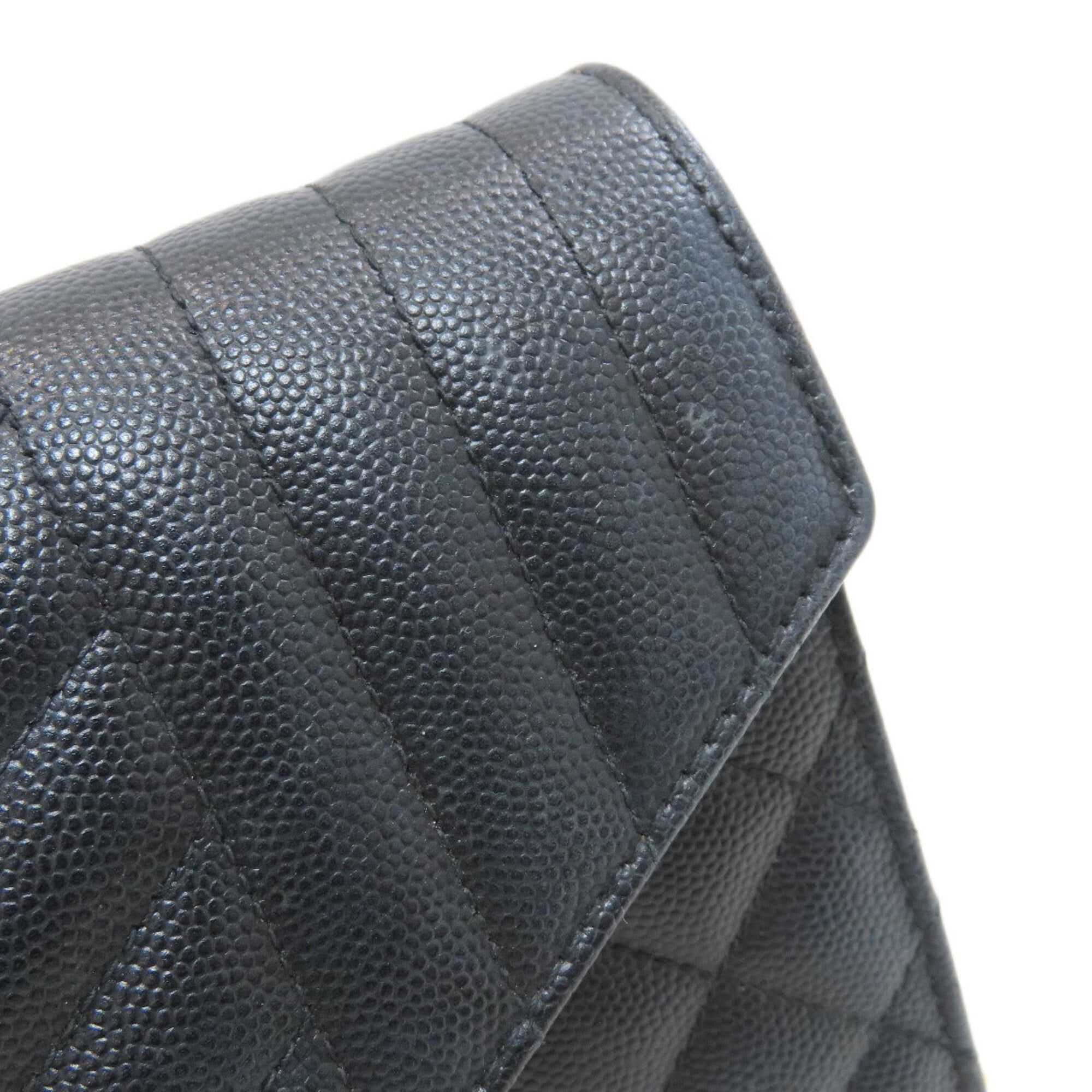 Yves Saint Laurent Black Leather Chain/Shoulder Wallet (Pre-Owned)