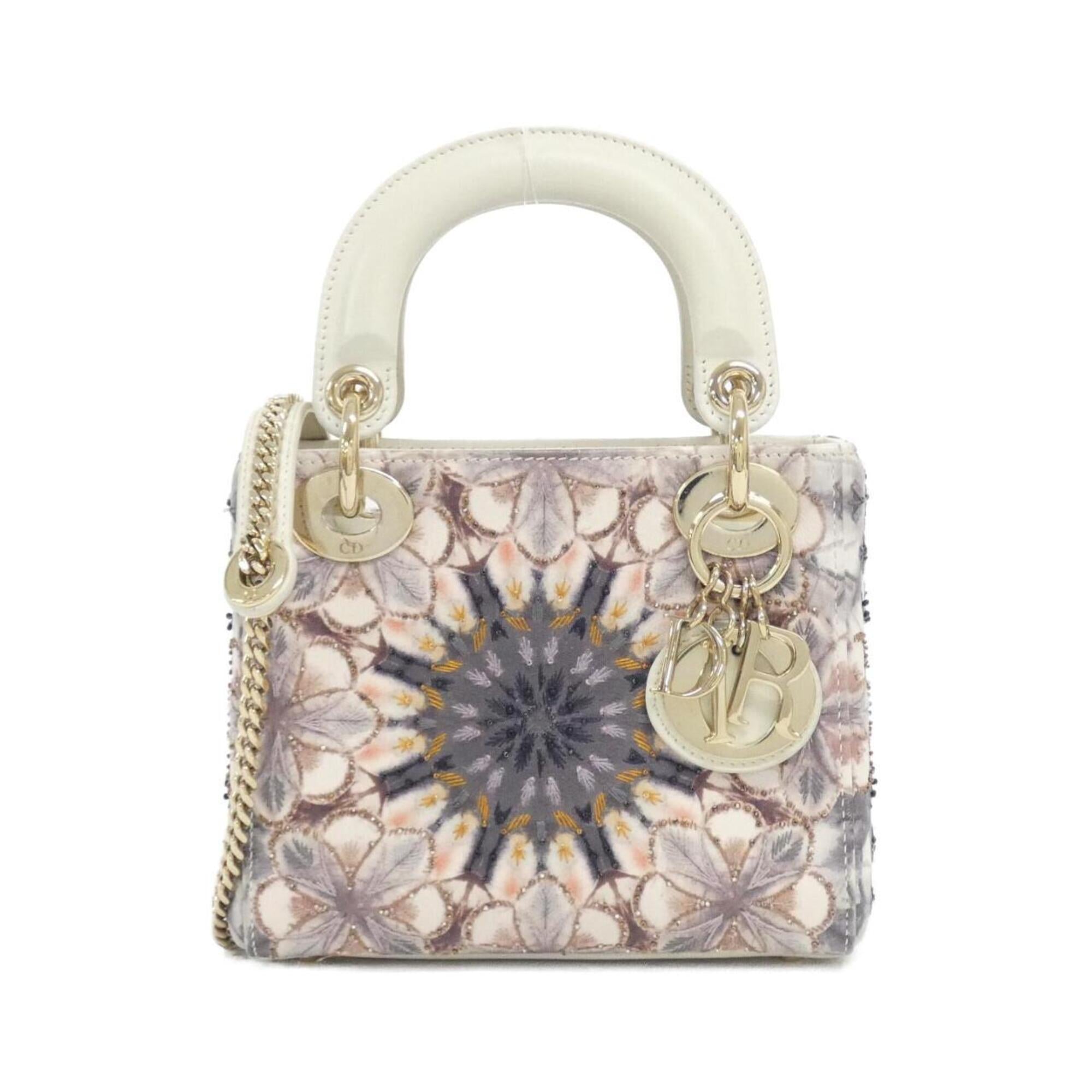 Christian Dior Multi-Color White Beads Leather Handbag (Pre-Owned)